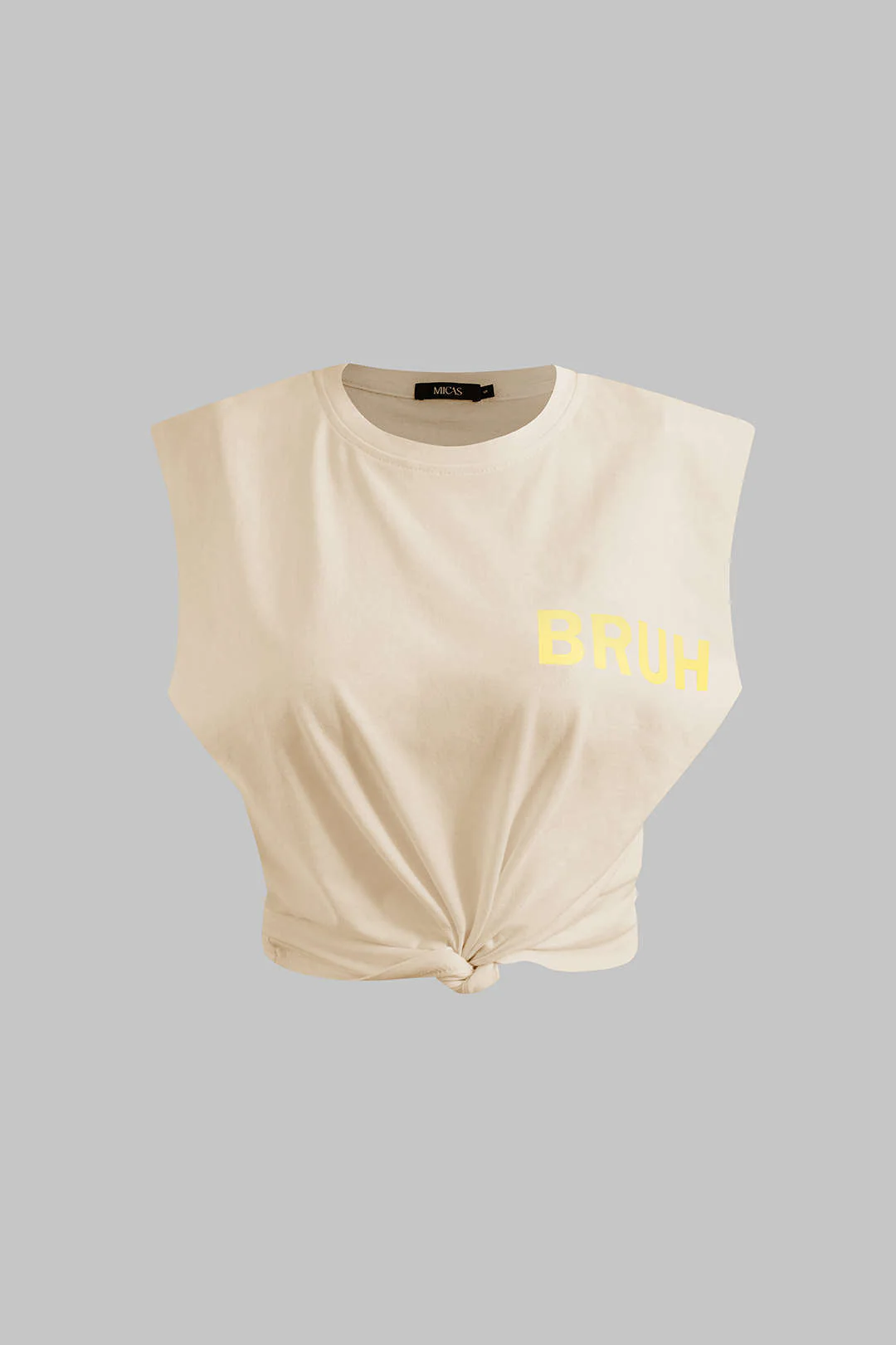 Bruh Print Sleeveless T-shirt - Image 6