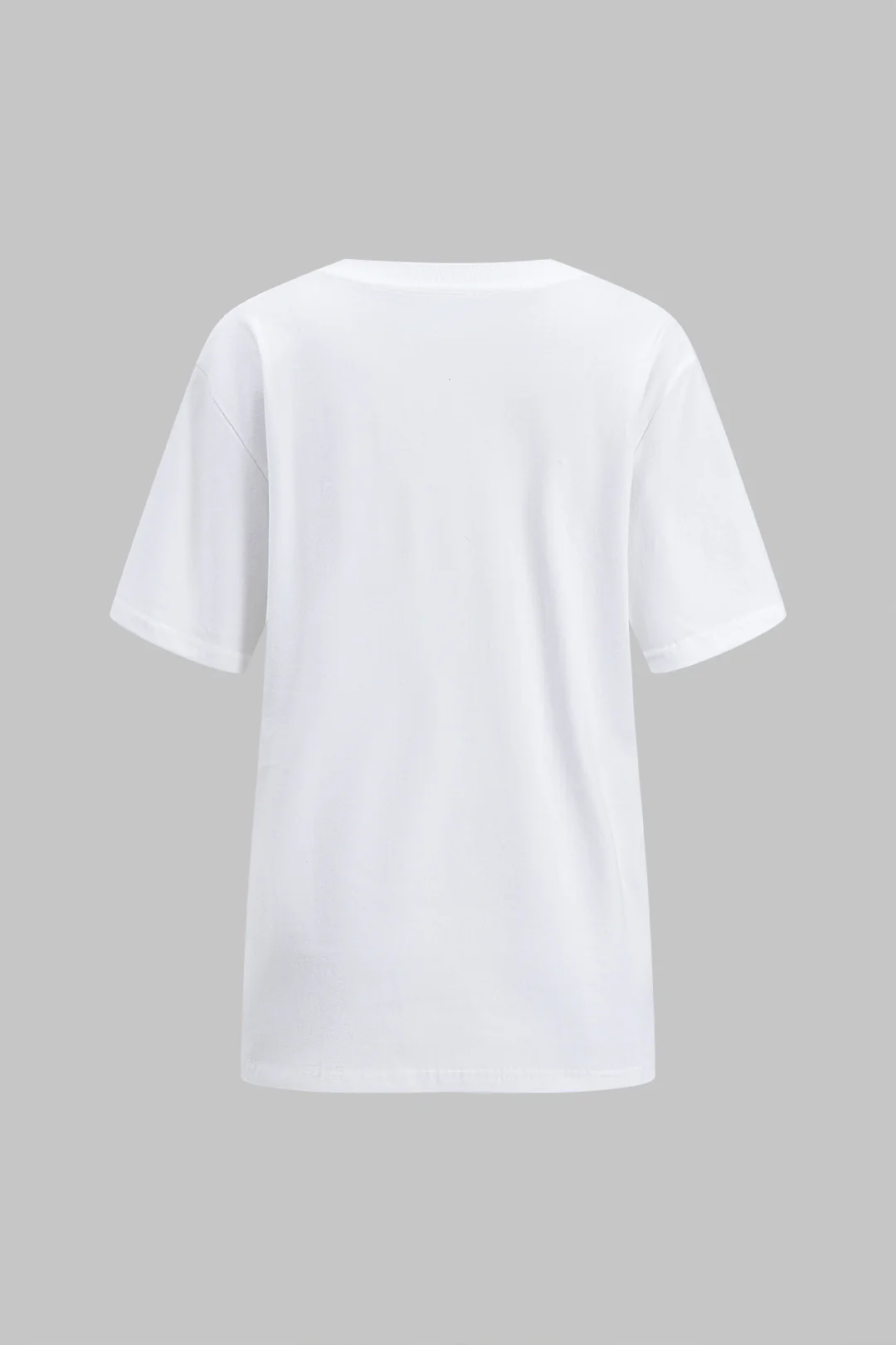 Letter Print Round Neck Short Sleeve T-Shirt - Image 3