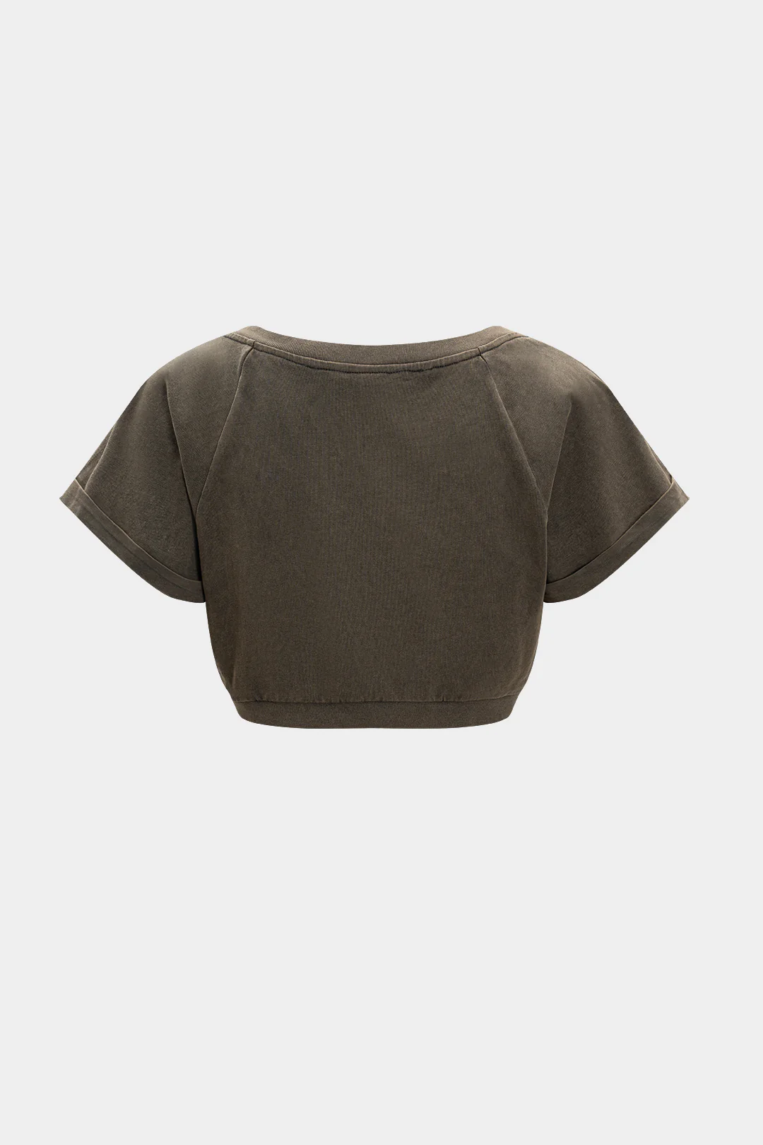 Solid Short Sleeve Crop T-Shirt - Image 2
