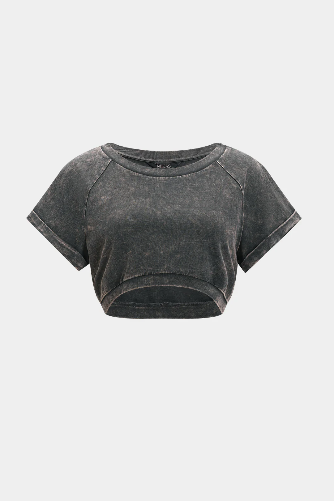 Solid Short Sleeve Crop T-Shirt - Image 4