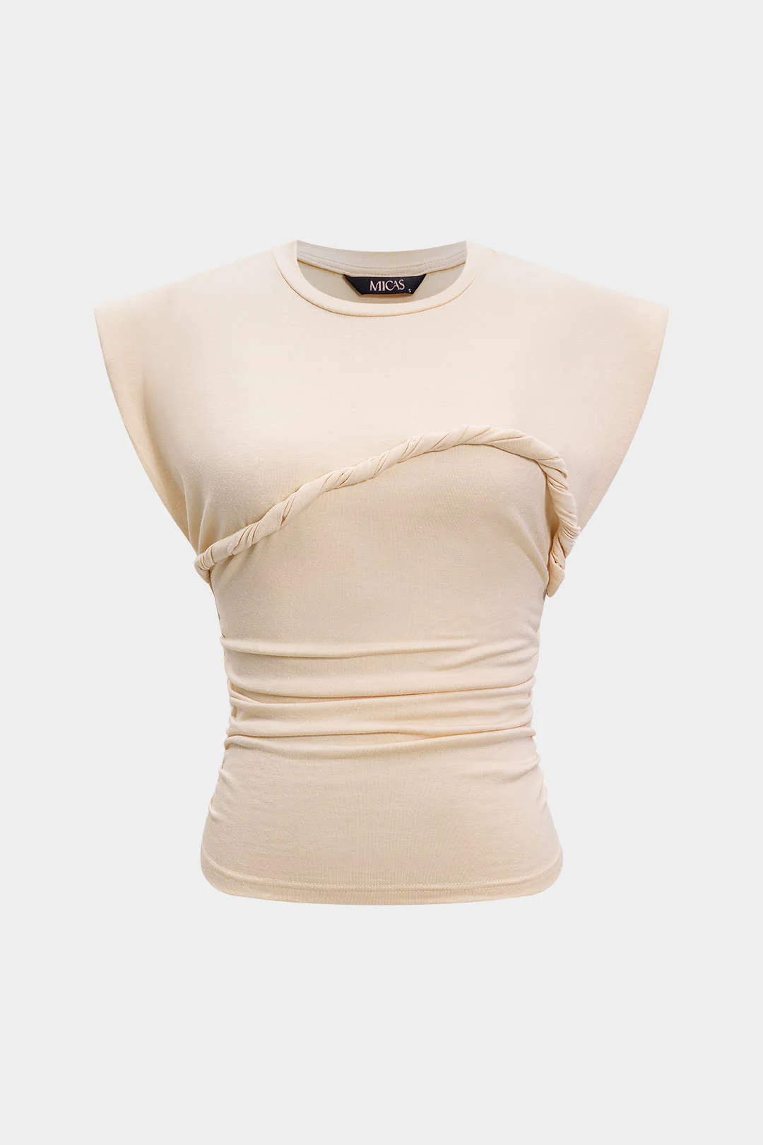 Solid Twist Round Neck T-Shirt - Image 12