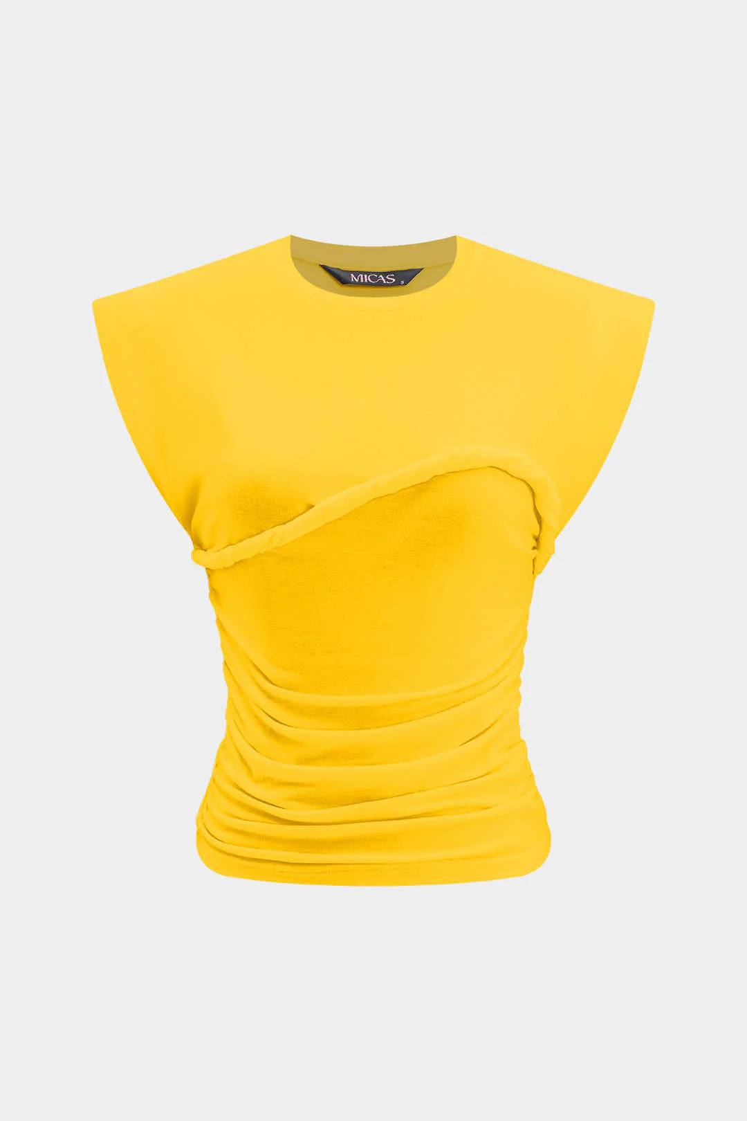 Solid Twist Round Neck T-Shirt - Image 24