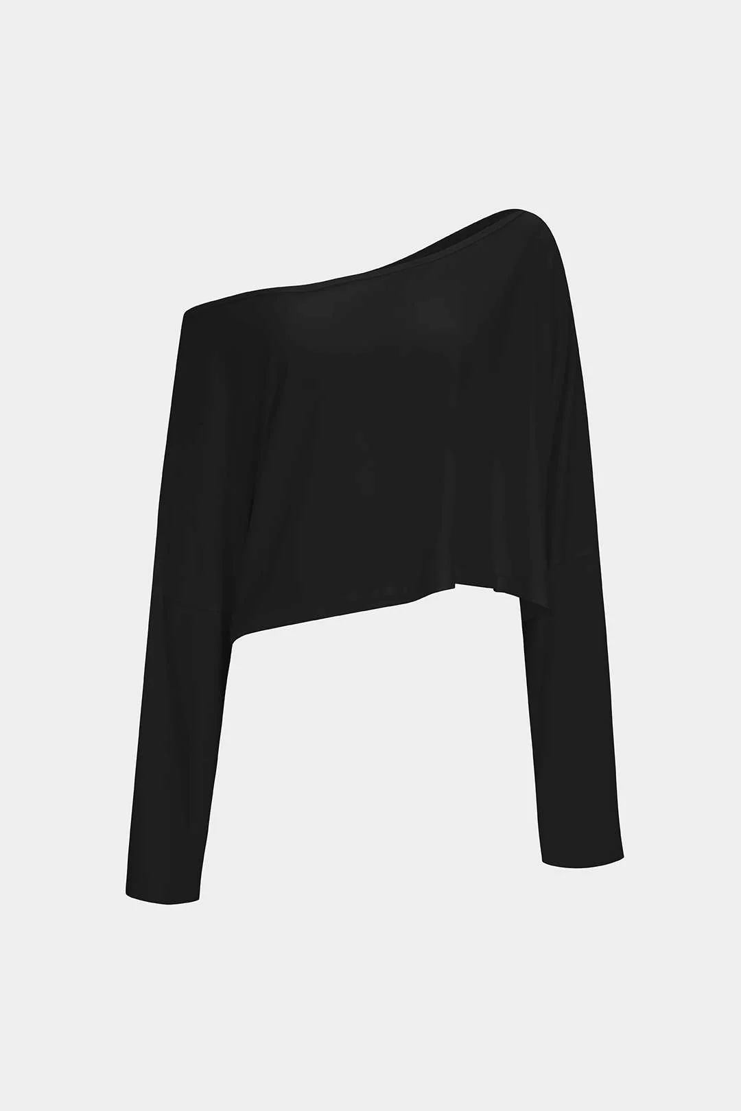 Asymmetrical Neck Long-Sleeve Top - Image 4