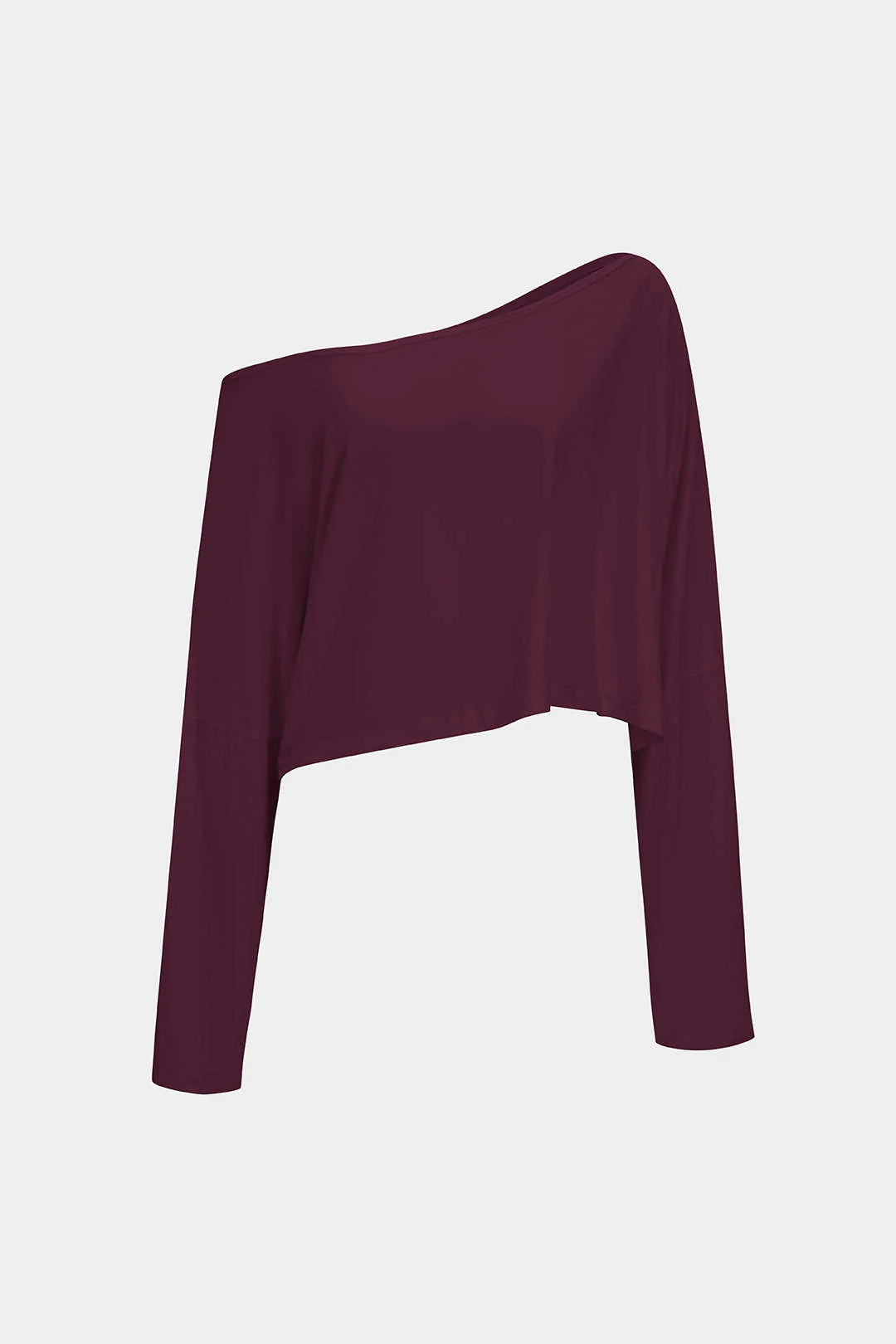 Asymmetrical Neck Long-Sleeve Top - Image 5