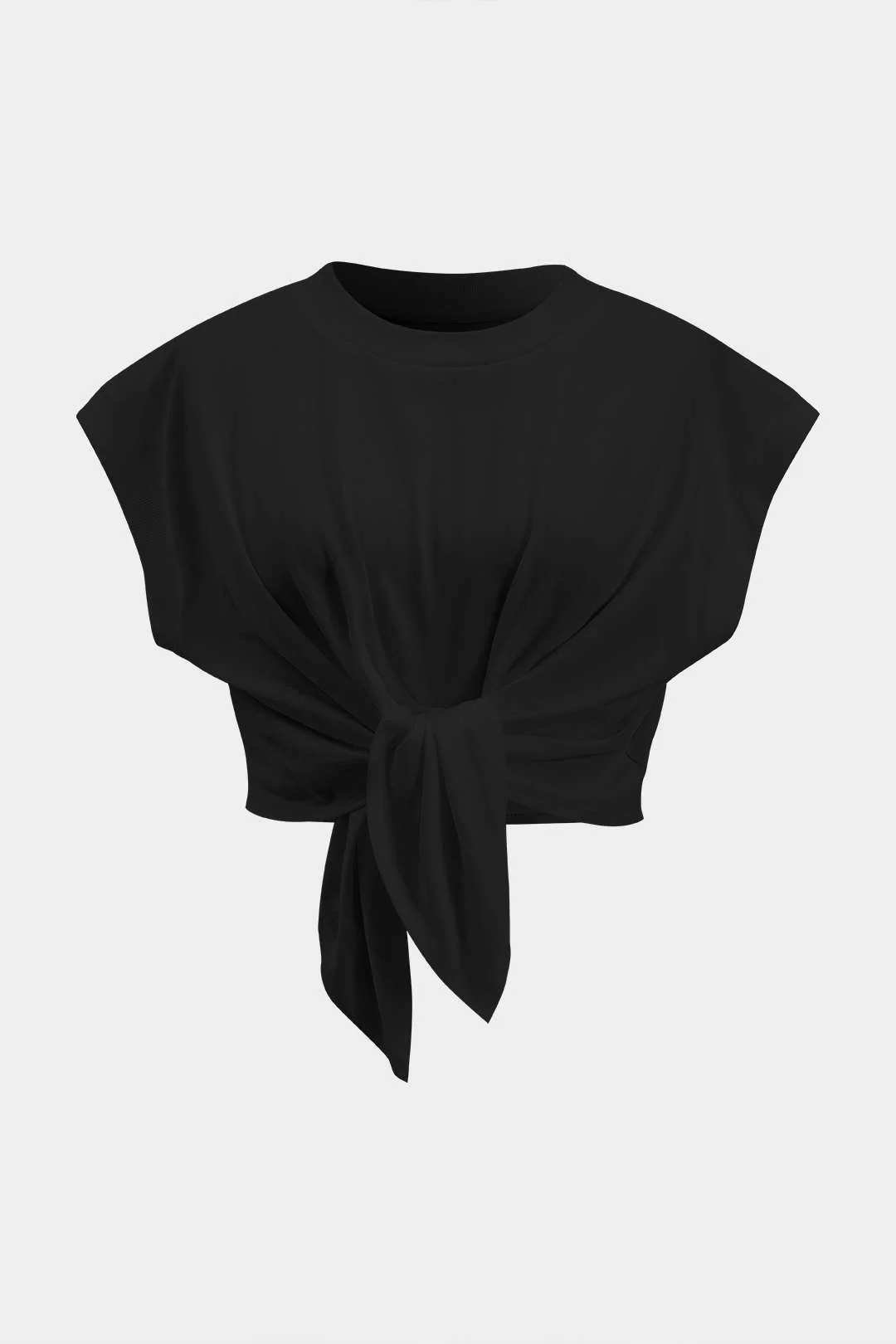Plus Size Ruched Tie Front Short Sleeve T-Shirt - Image 7