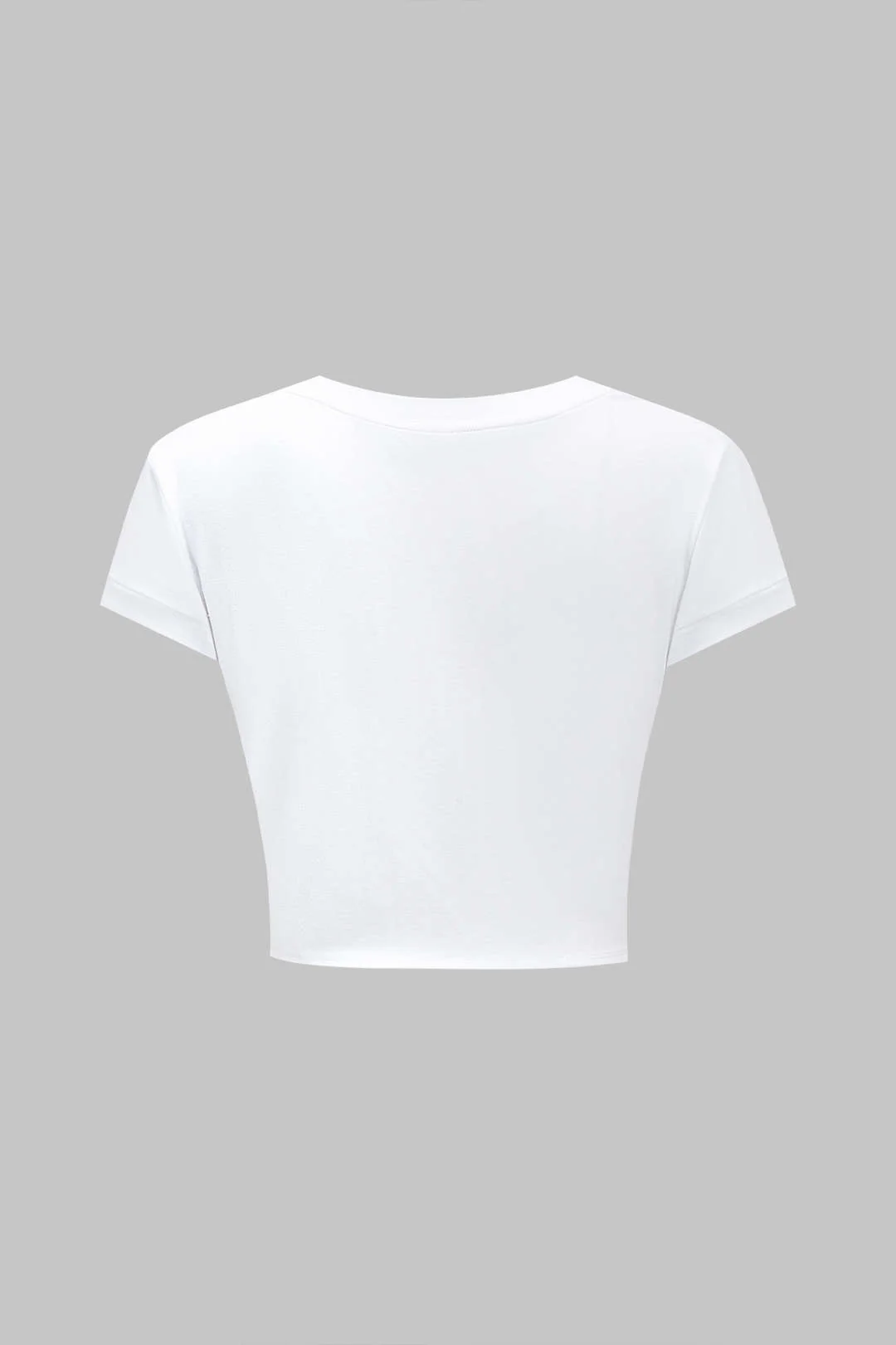Tie Front Short Sleeve T-Shirt - Image 2