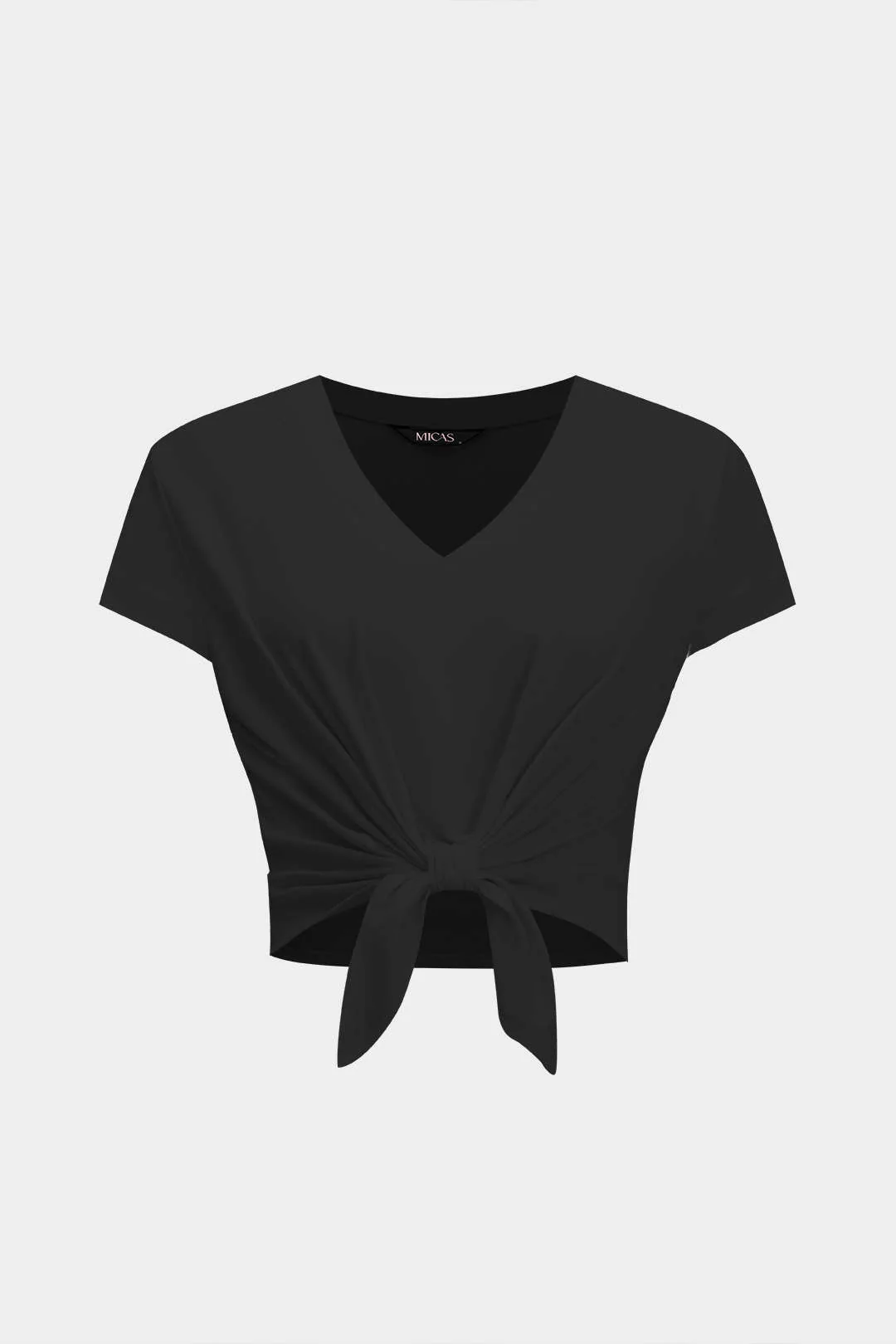 Tie Front Short Sleeve T-Shirt - Image 3
