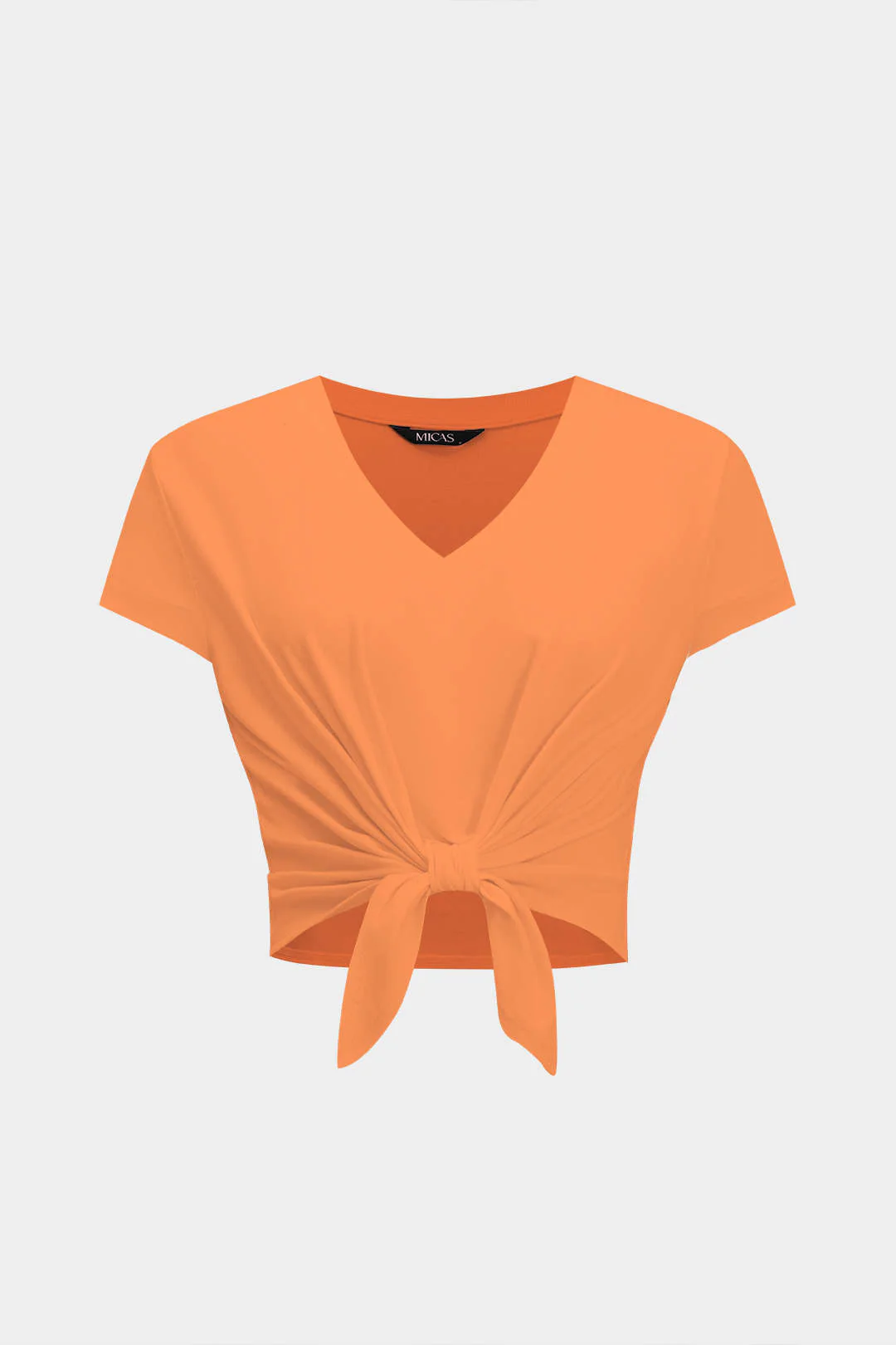 Tie Front Short Sleeve T-Shirt - Image 5