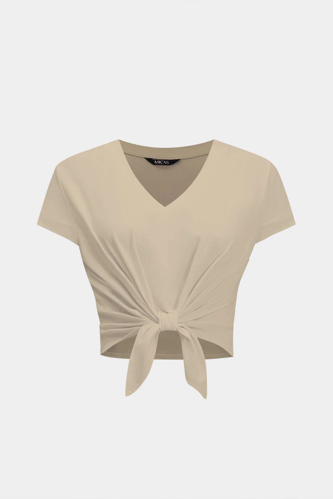 Tie Front Short Sleeve T-Shirt - Image 7