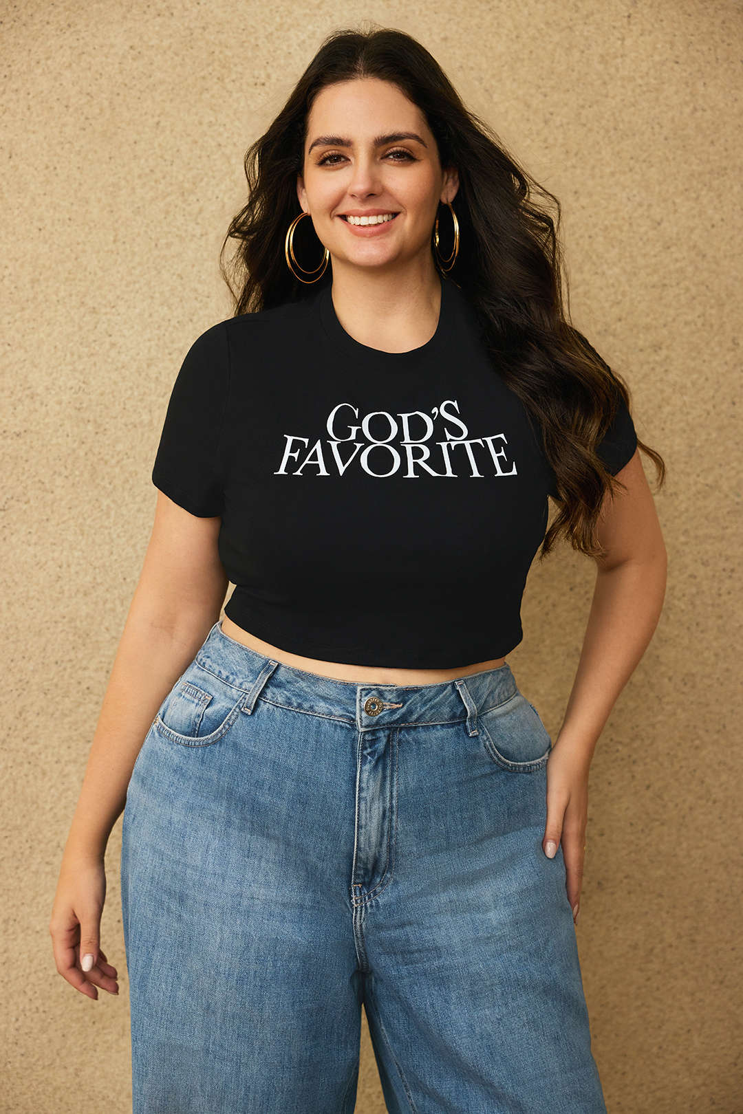 Plus Size Letter Print Short Sleeve T-Shirt - Image 4