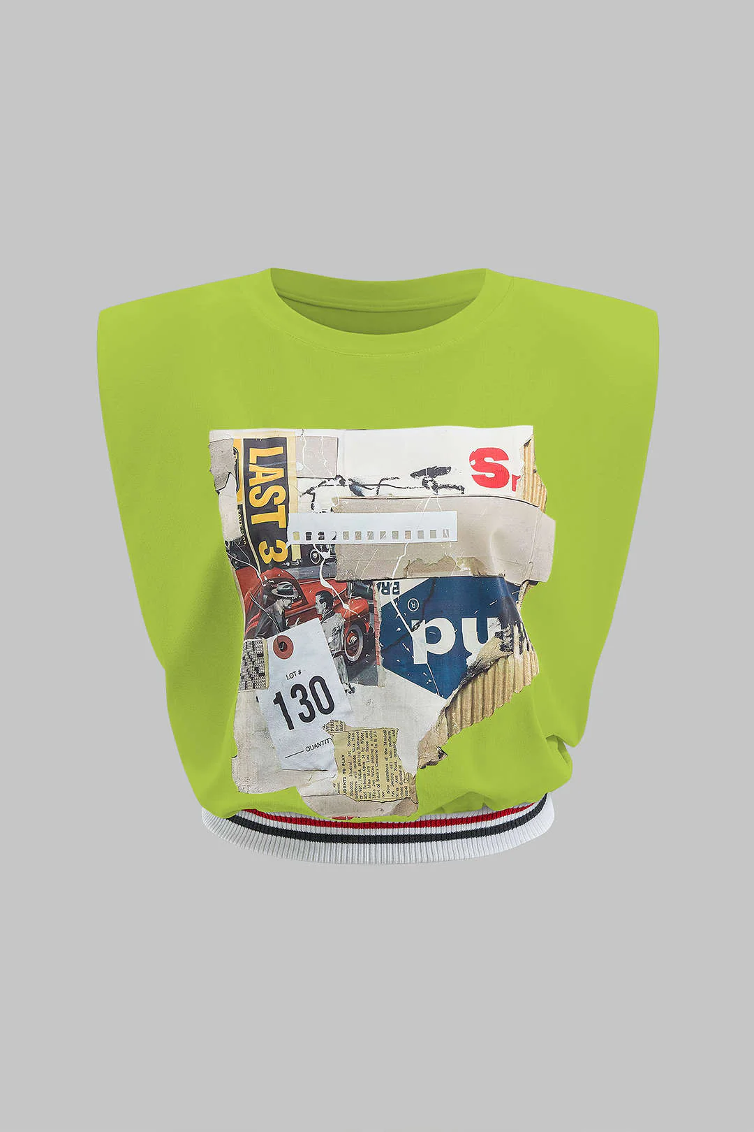 Car Letter Digital Pattern Print Loose Sleeveless T-Shirt - Image 11