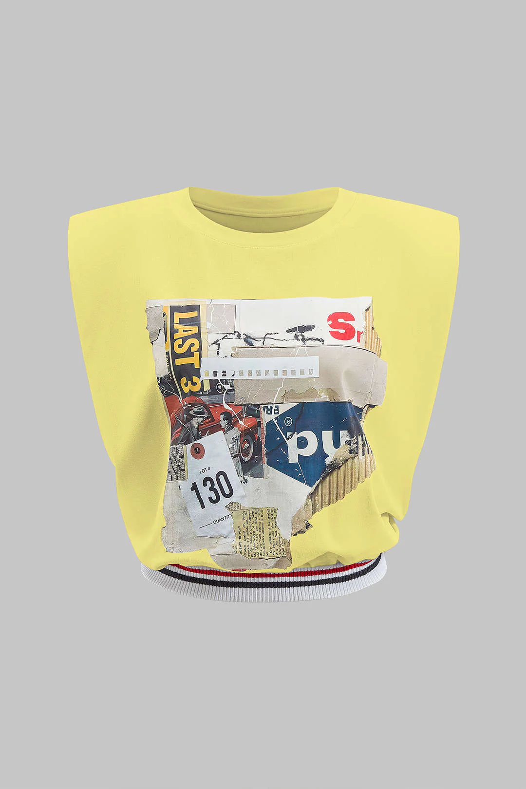 Car Letter Digital Pattern Print Loose Sleeveless T-Shirt - Image 13