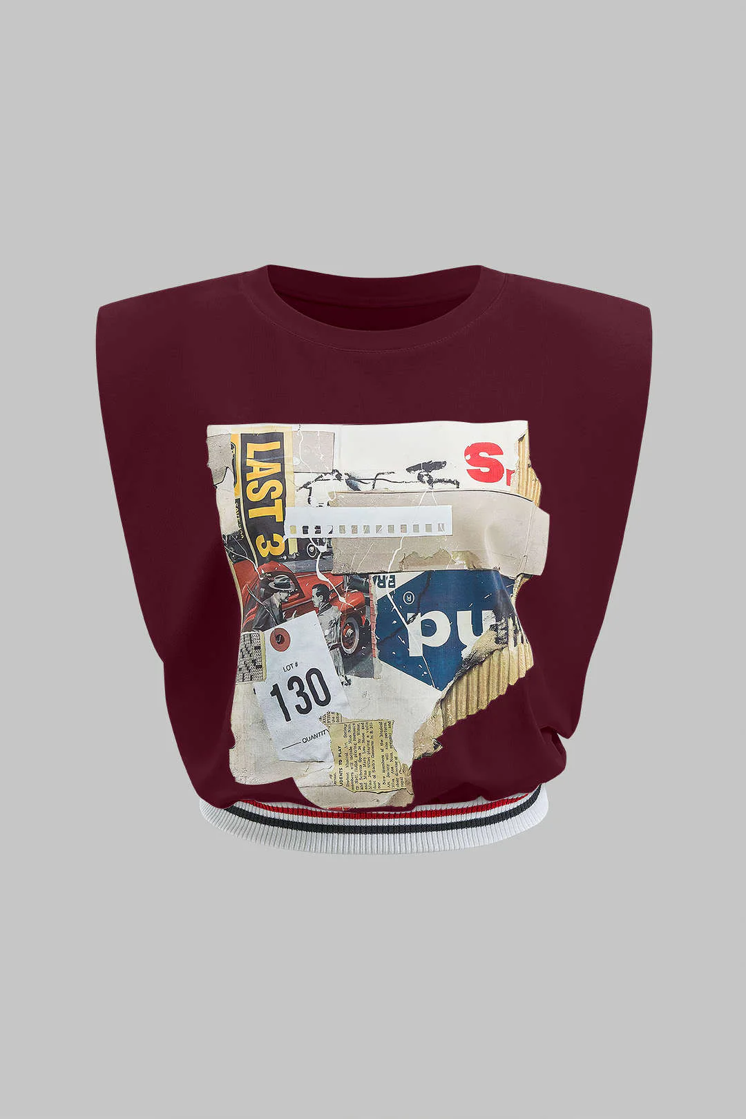 Car Letter Digital Pattern Print Loose Sleeveless T-Shirt - Image 25