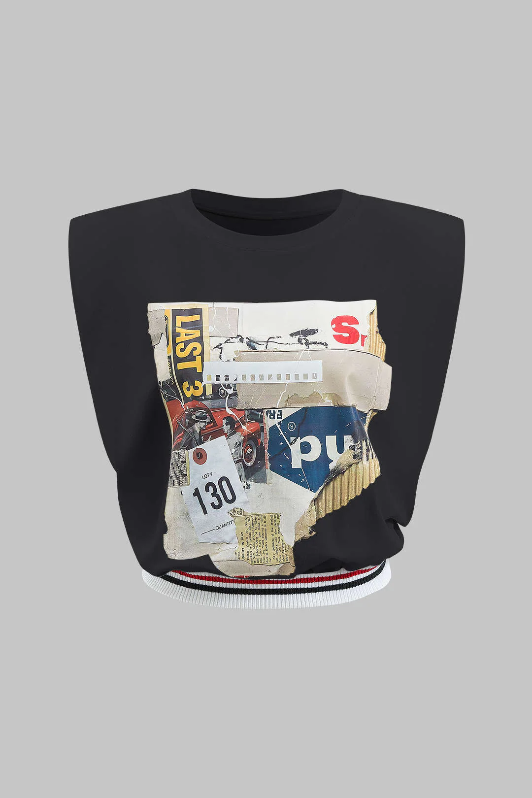 Car Letter Digital Pattern Print Loose Sleeveless T-Shirt - Image 9