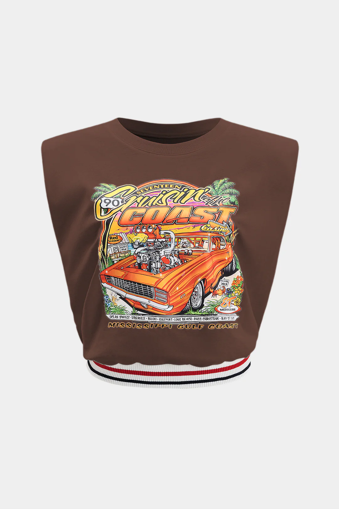 Car Print  Round Neck Sleeveless T-Shirt - Image 9