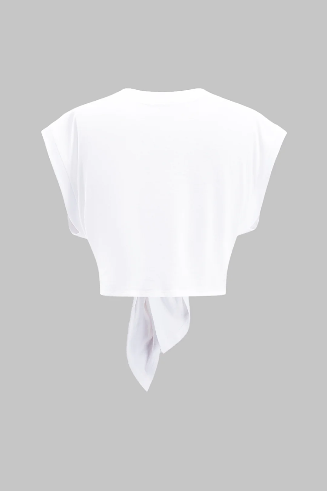 Letter Print Knotted Short Sleeve T-Shirt - Image 2