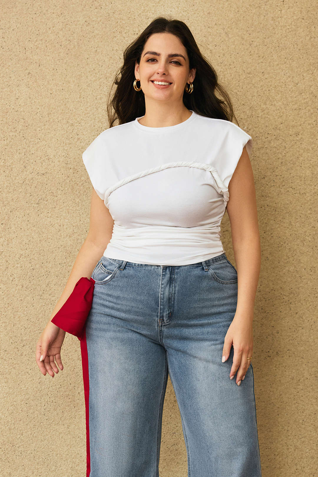 Plus Size Ruched Twist T-Shirt