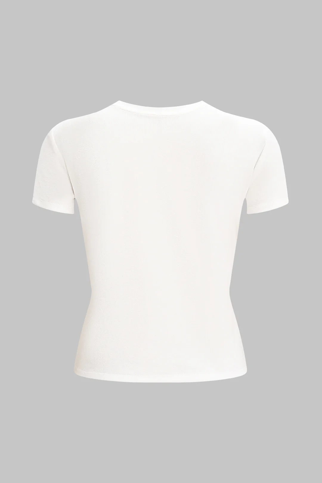 Letter Print Round Neck Short Sleeve T-Shirt - Image 2