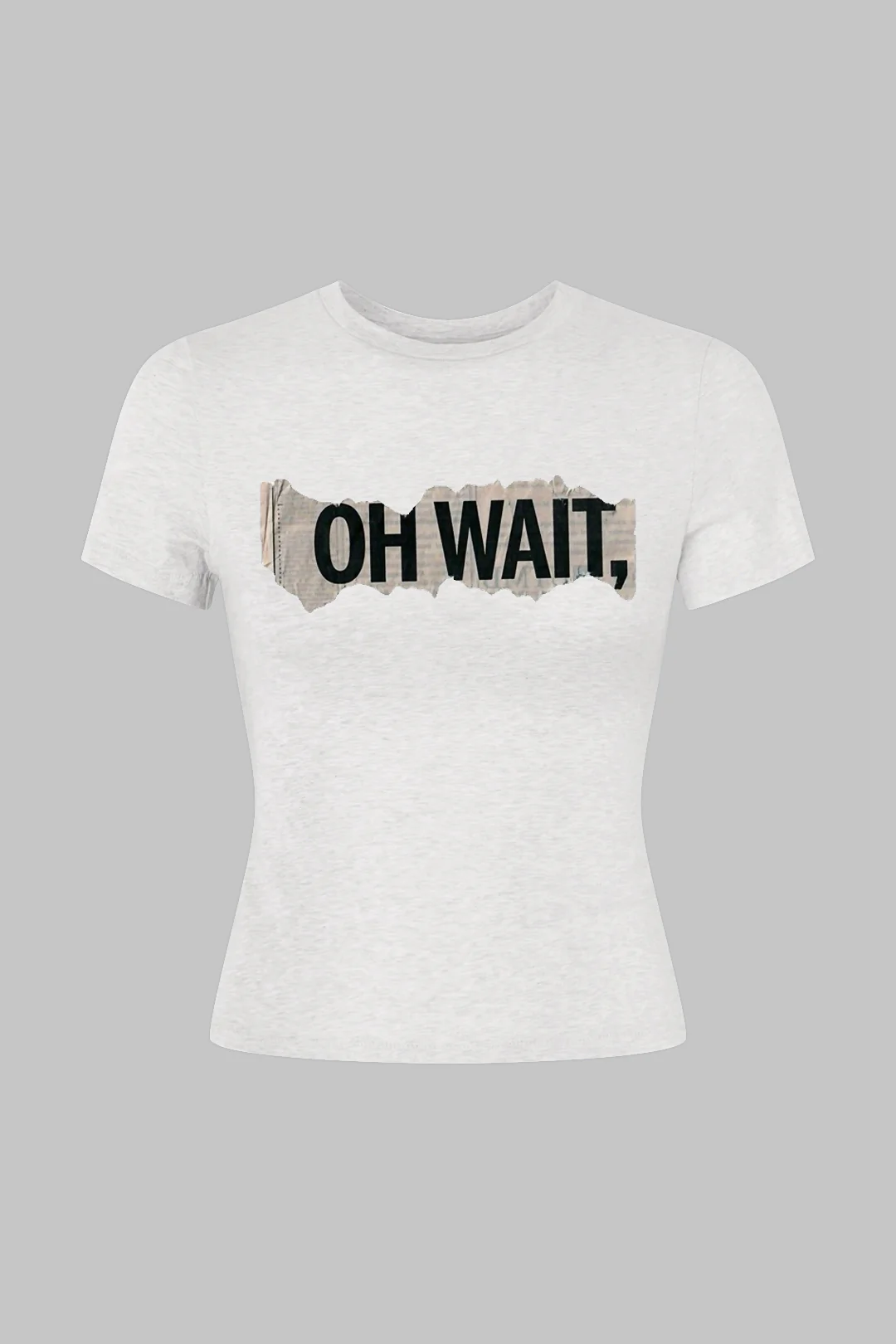 Letter Print Round Neck Short Sleeve T-Shirt