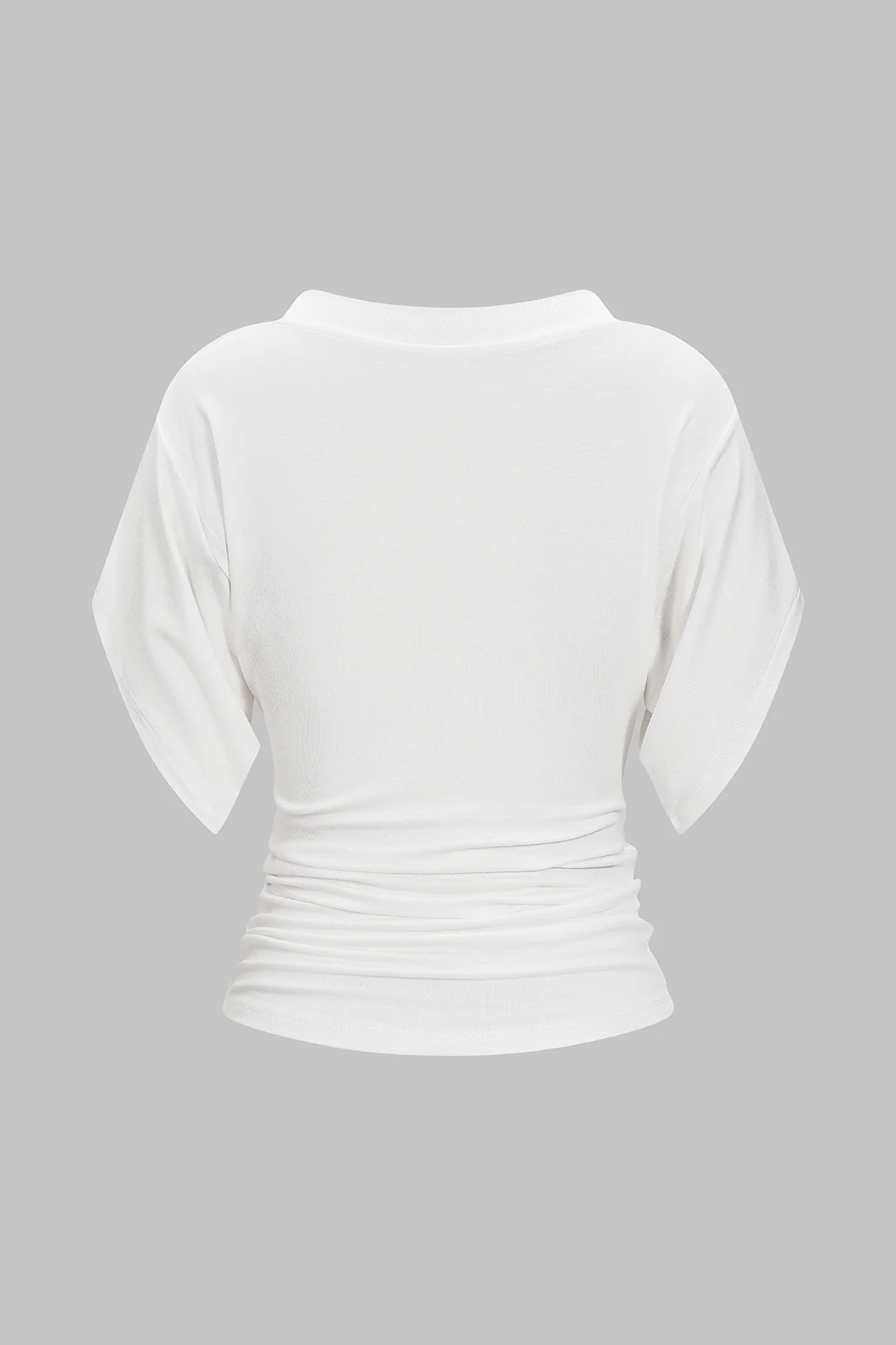 V-Neck Waist-Cinching Ruched T-Shirt - Image 2
