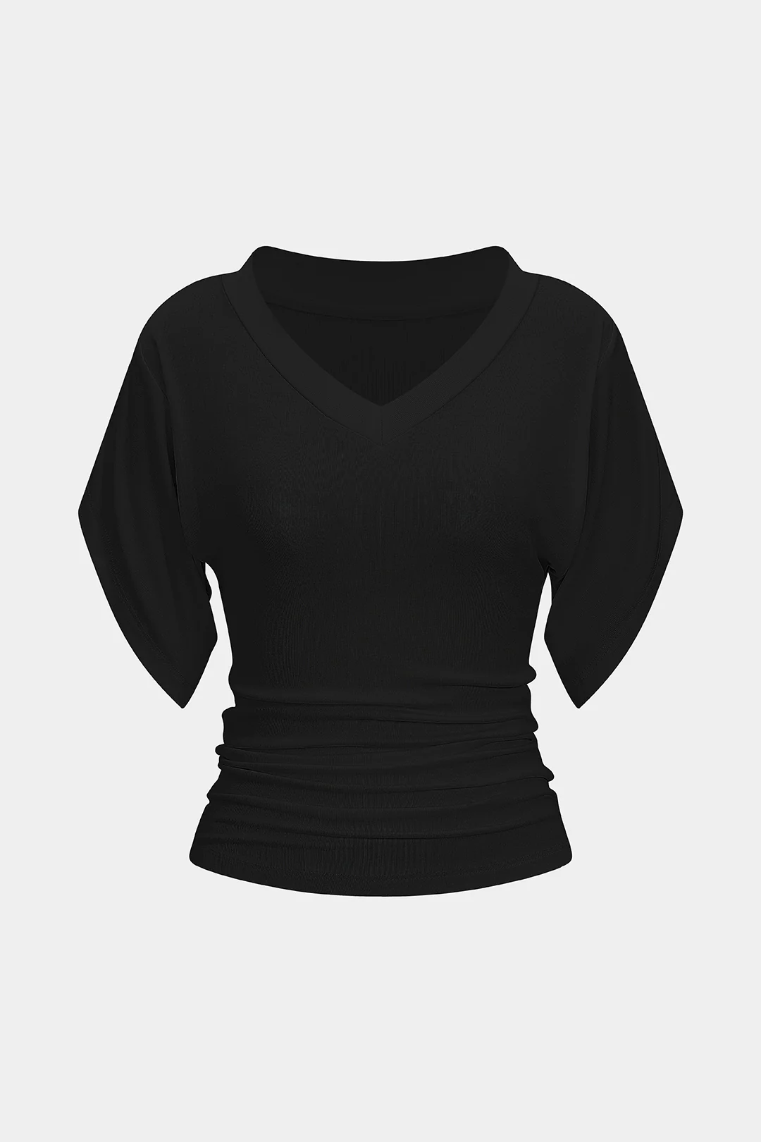V-Neck Waist-Cinching Ruched T-Shirt - Image 7