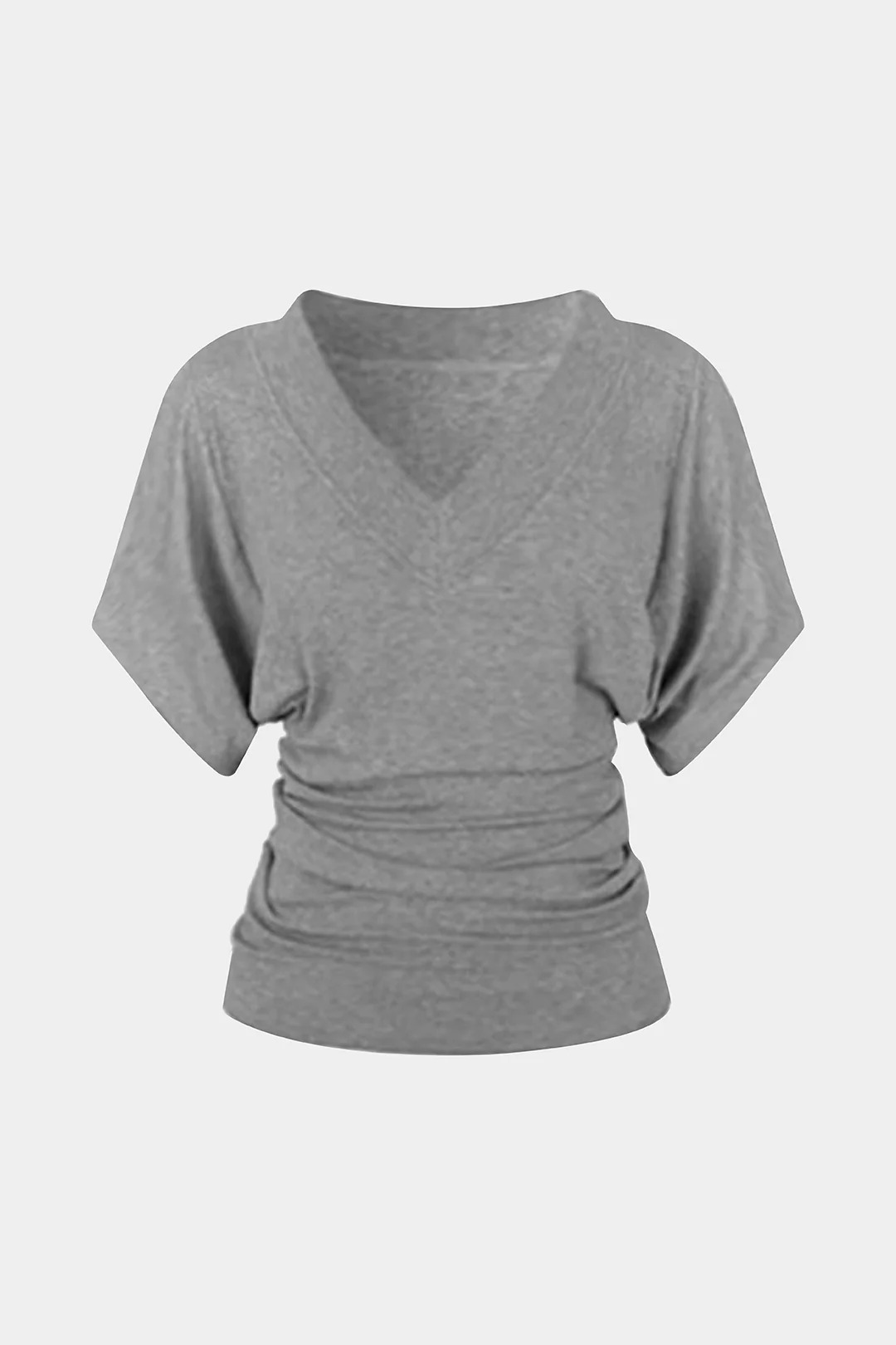 V-Neck Waist-Cinching Ruched T-Shirt - Image 8