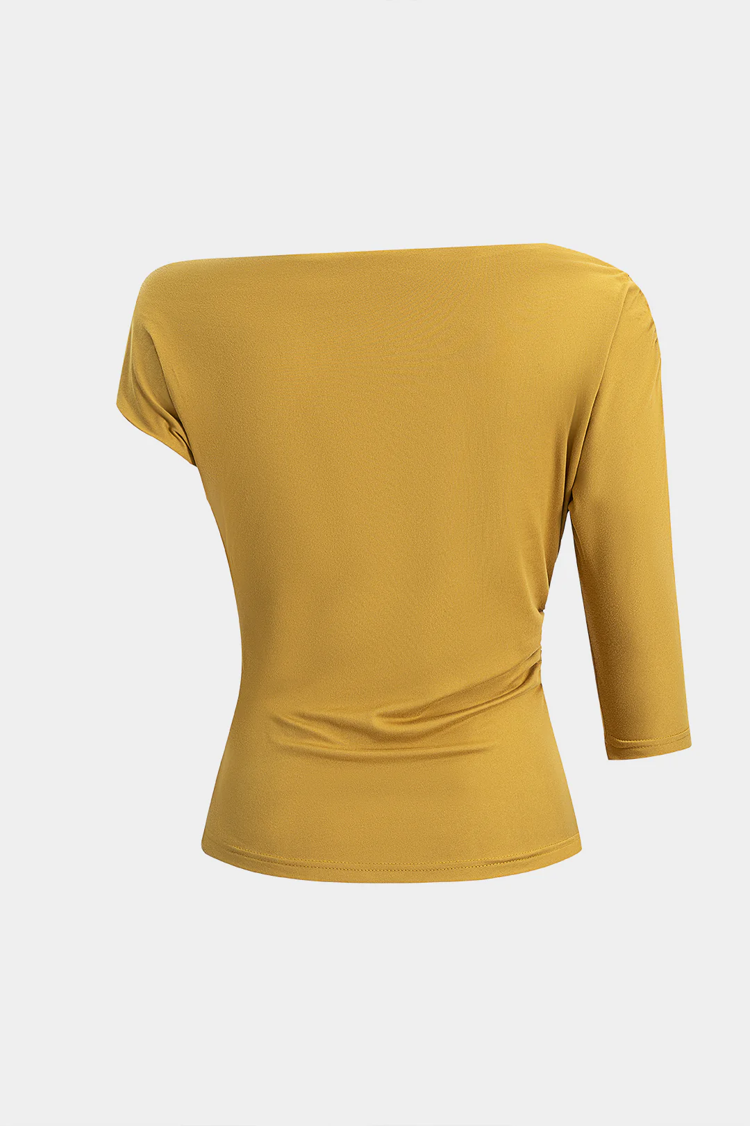 Metallic Asymmetrical Shoulder Short Sleeve T-Shirt - Image 2
