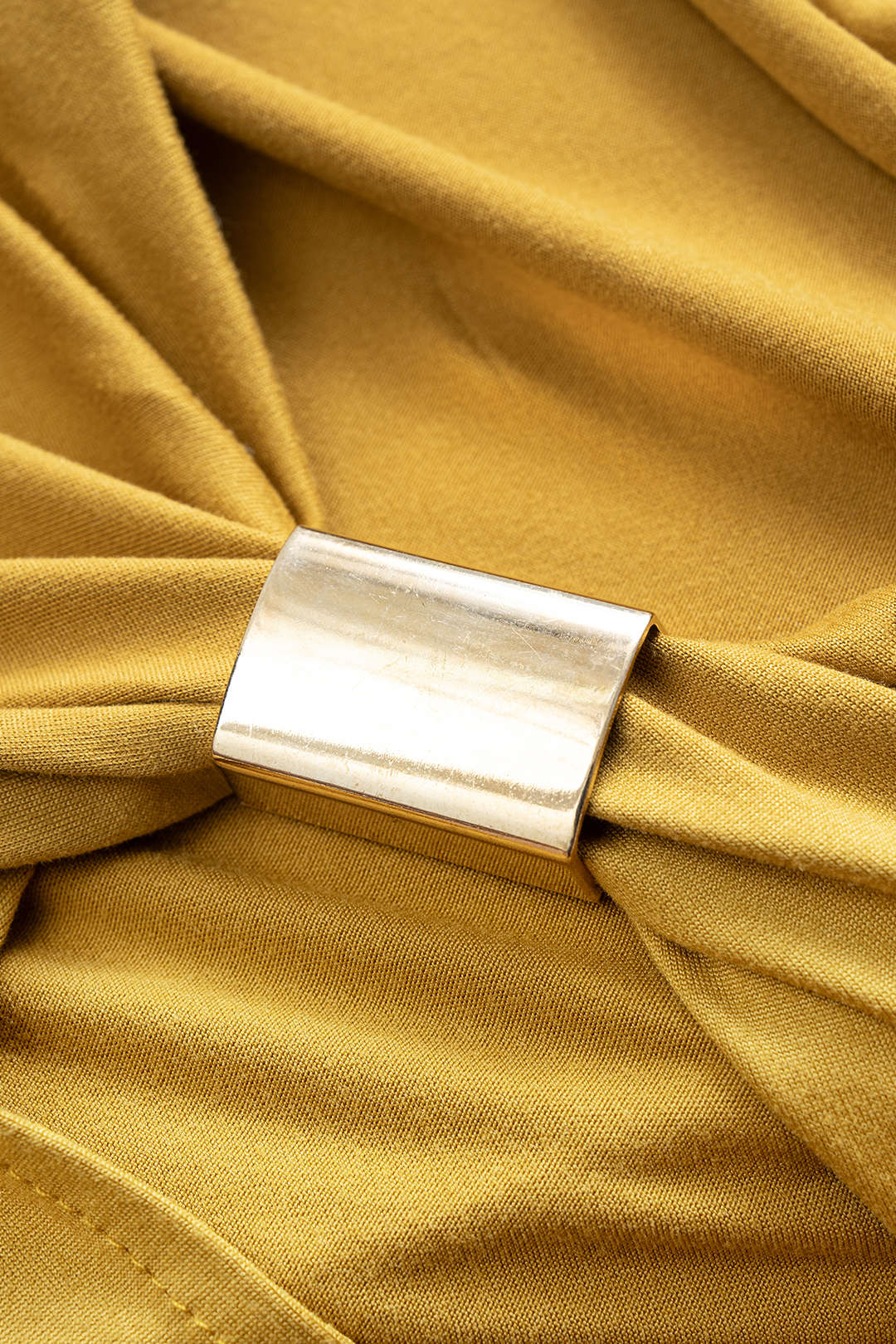 Metallic Asymmetrical Shoulder Short Sleeve T-Shirt - Image 3