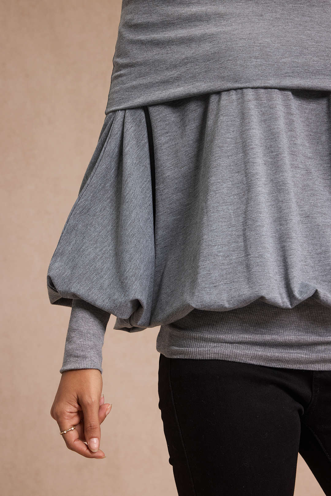 Off Shoulder Batwing Long Sleeve T-Shirt - Image 3