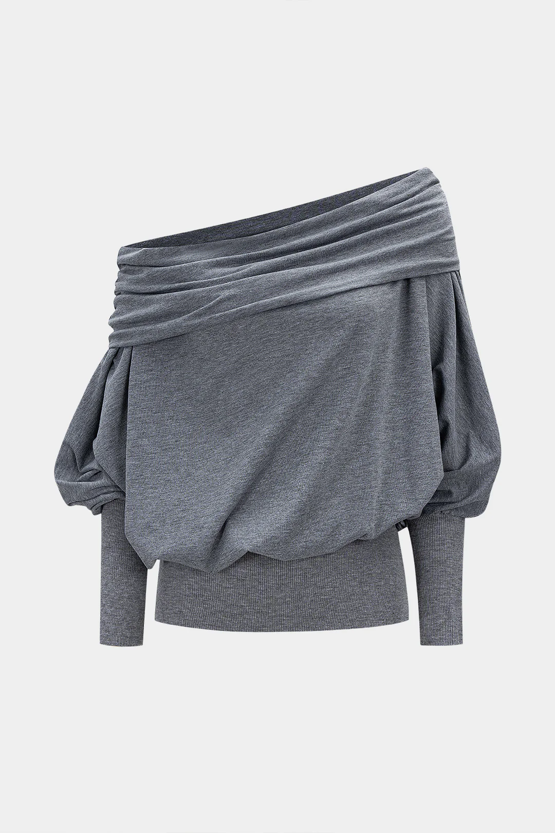Off Shoulder Batwing Long Sleeve T-Shirt - Image 5