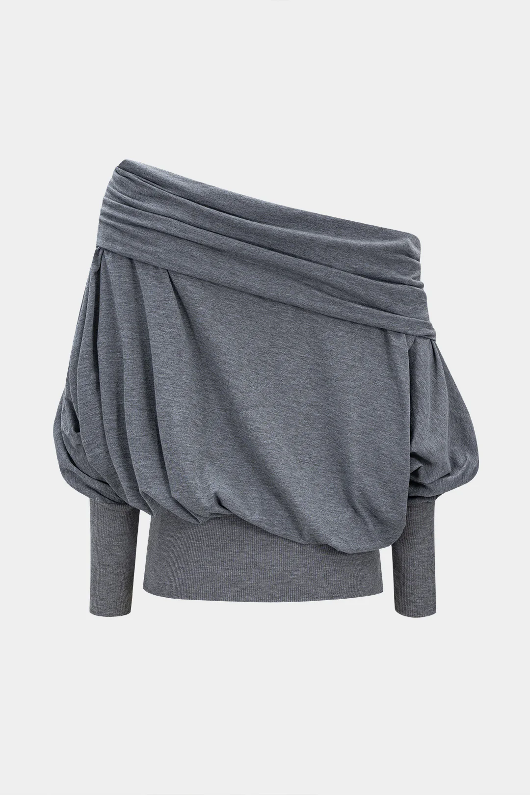 Off Shoulder Batwing Long Sleeve T-Shirt - Image 6