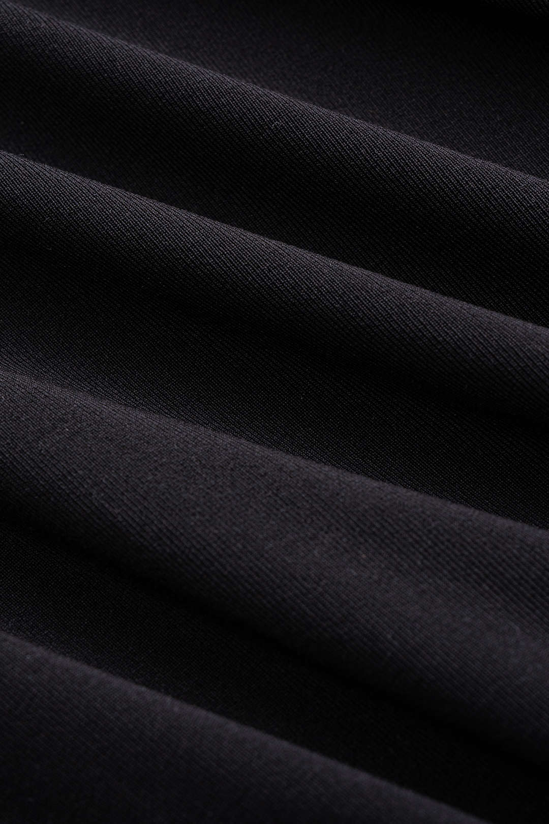 Basic Faux Leather High Collar Wrinkled Long Sleeve T-Shirt - Image 4