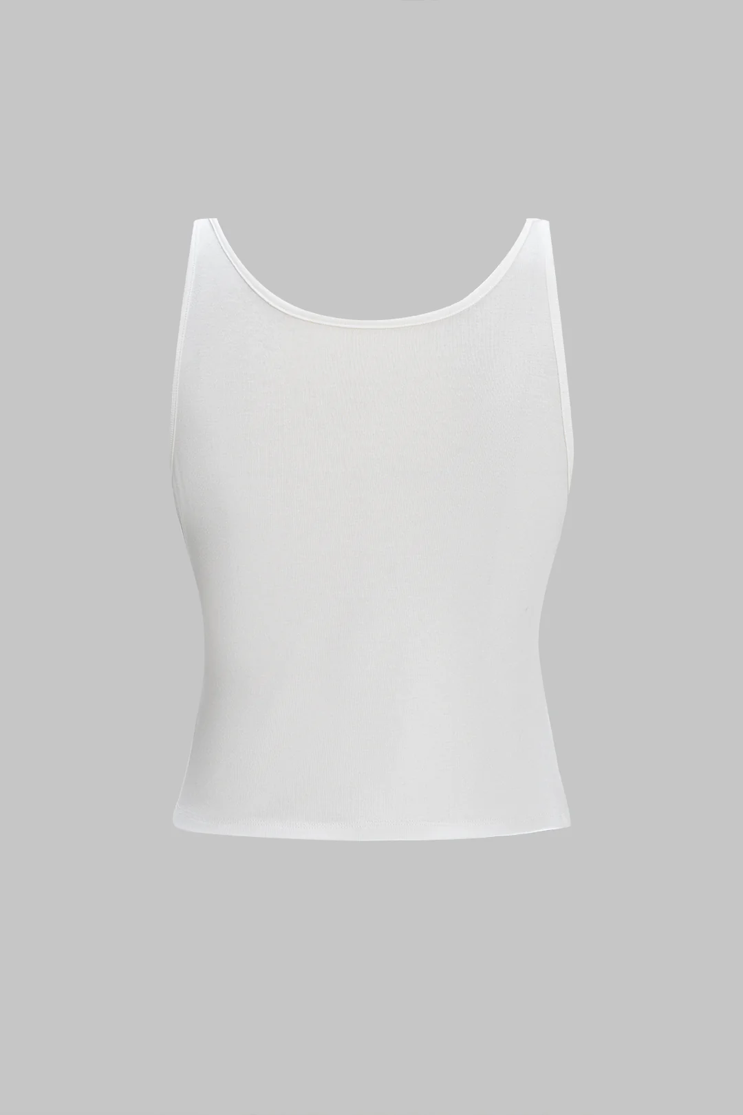 U-Neck Asymmetrical Ruched Tank Top - Image 2
