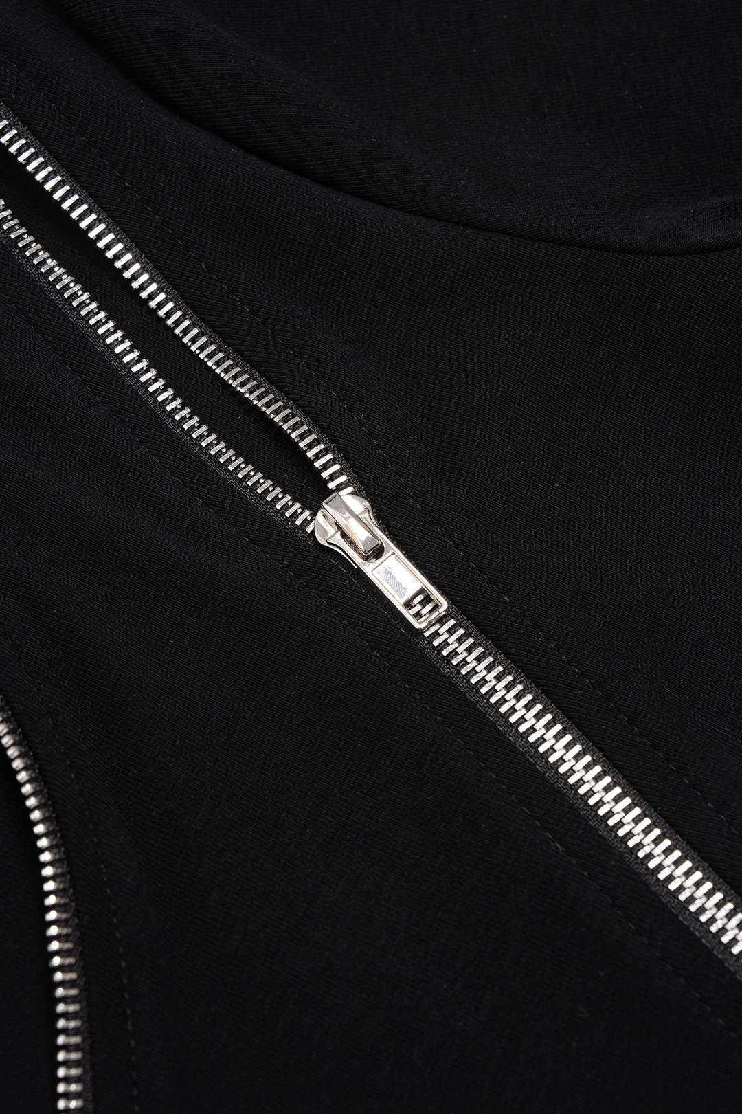 Asymmetrical Zipper Round Neck Short-Sleeve Top - Image 3