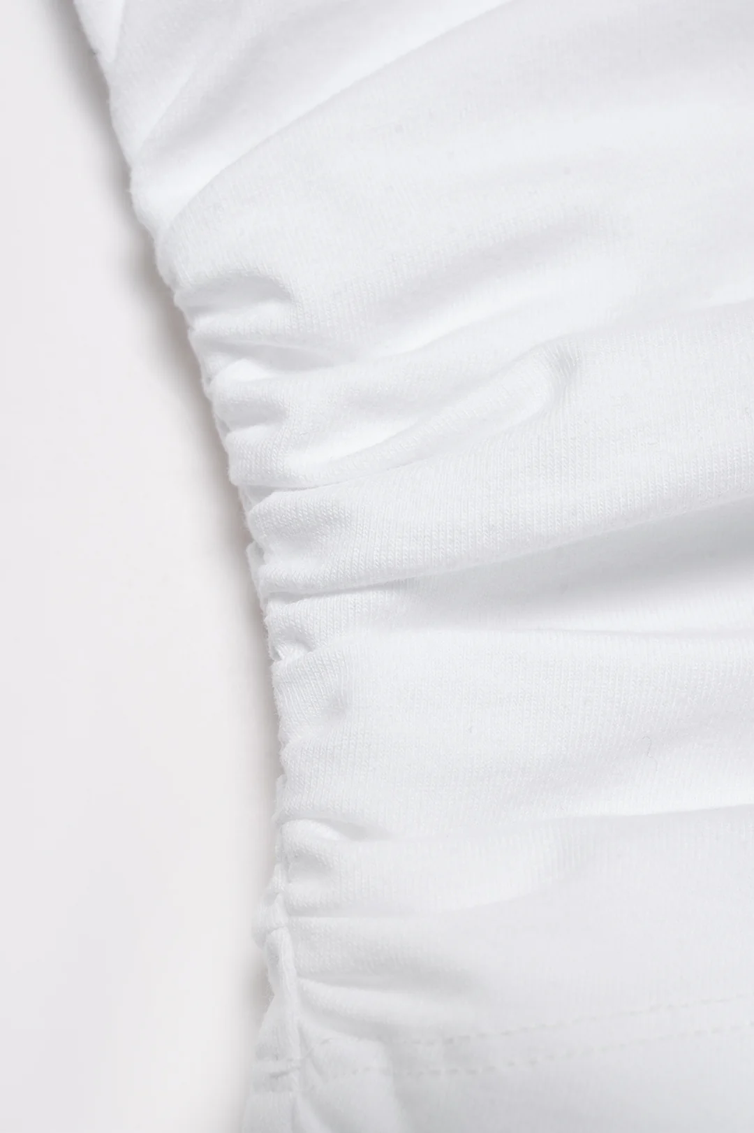 Round Neck Asymmetrical Ruched Short Sleeve T-Shirt - Image 5