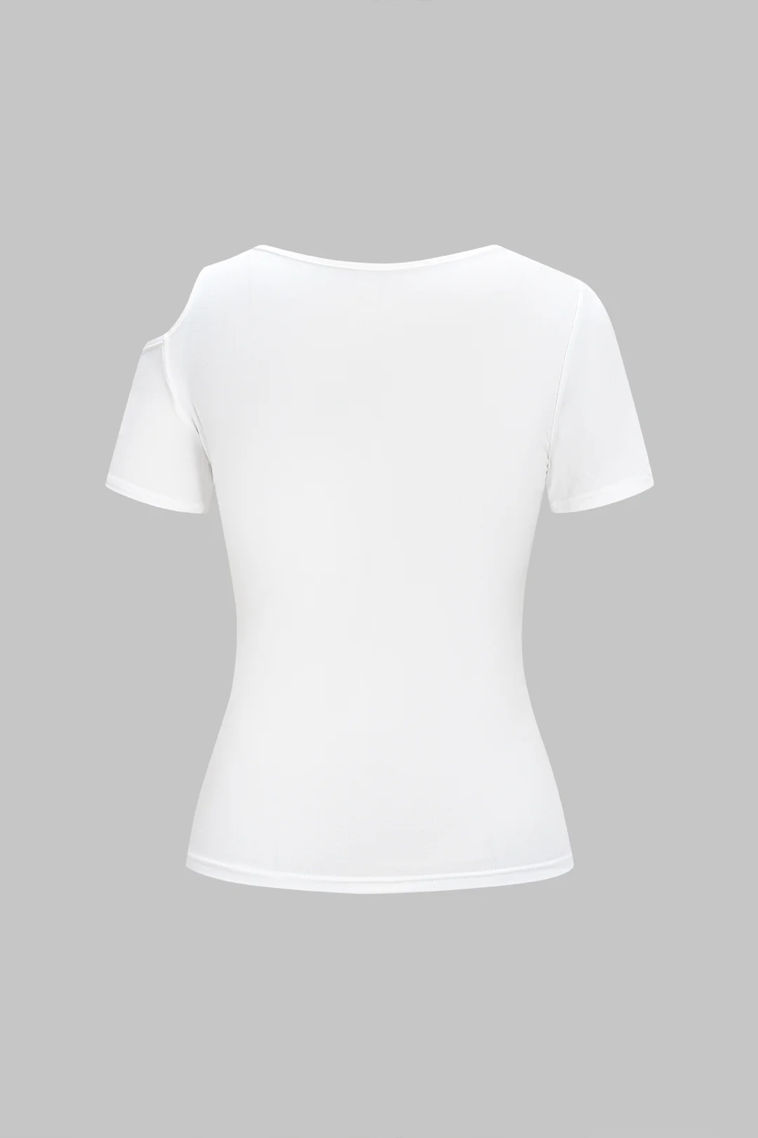 Asymmetrical Cut Out Short Sleeve T-Shirt - Image 2