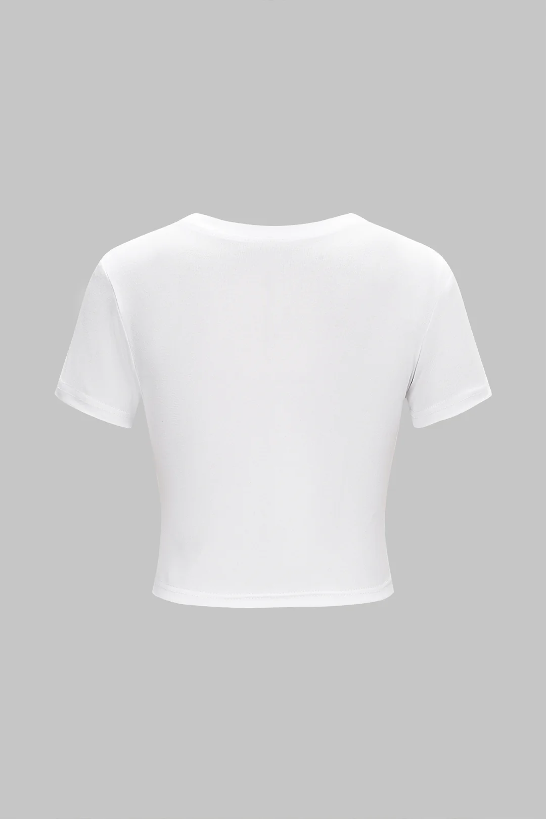 Letter Print Round Neck Short Sleeve T-Shirt - Image 2