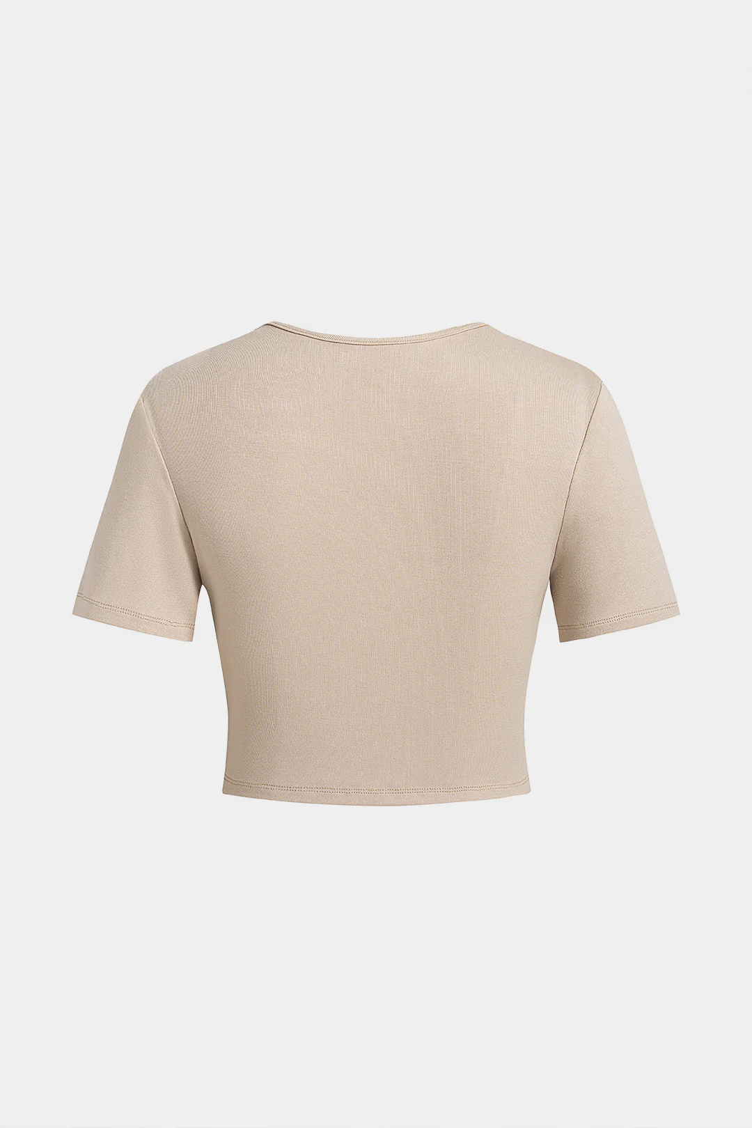 Round Neck Asymmetrical Cut Out Short Sleeve T-Shirt - Image 2