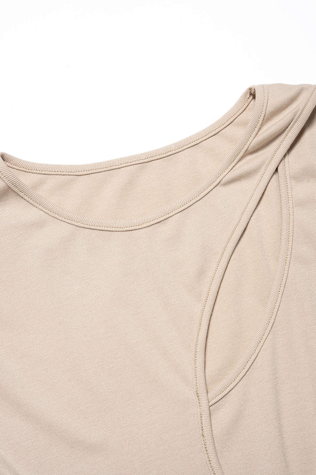 Round Neck Asymmetrical Cut Out Short Sleeve T-Shirt - Image 3