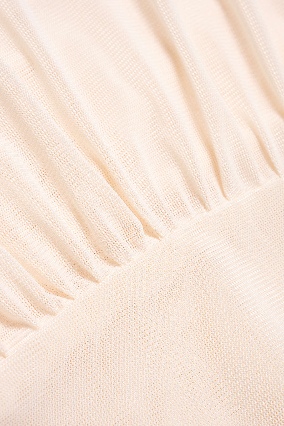 Mesh Draped Neck Short Sleeve T-Shirt - Image 4