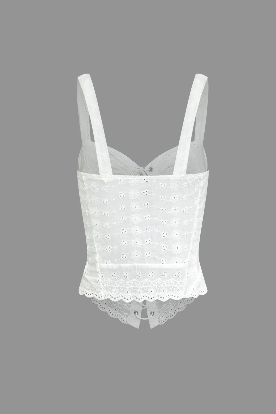 Asymmetrical Tie-Up Hollow Out Cami Top - Image 2