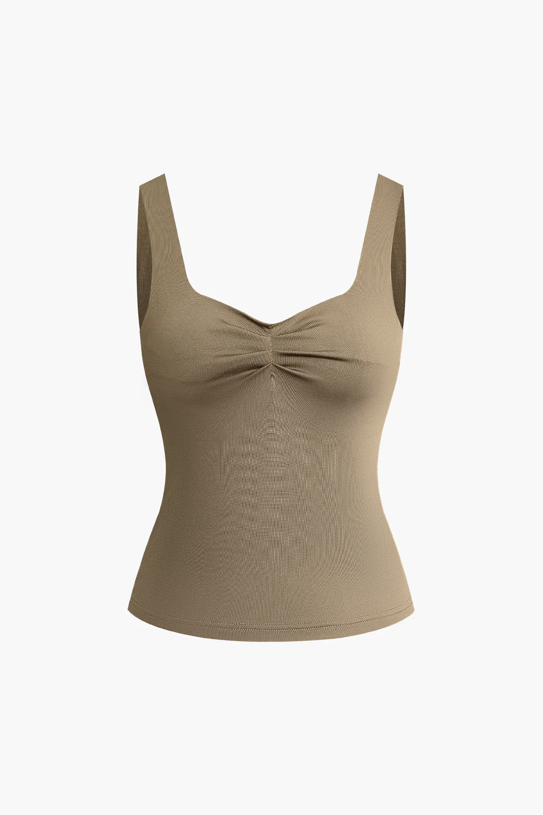 Solid Ruched Backless Tank Top