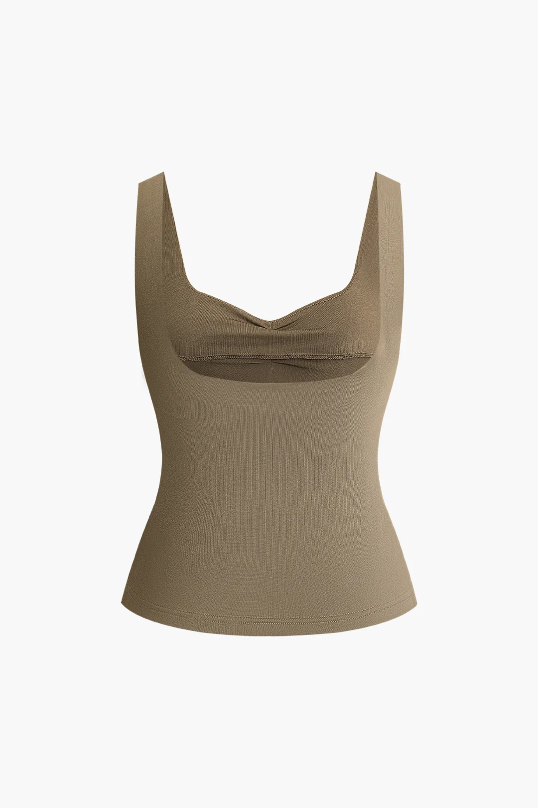 Solid Ruched Backless Tank Top - Image 2