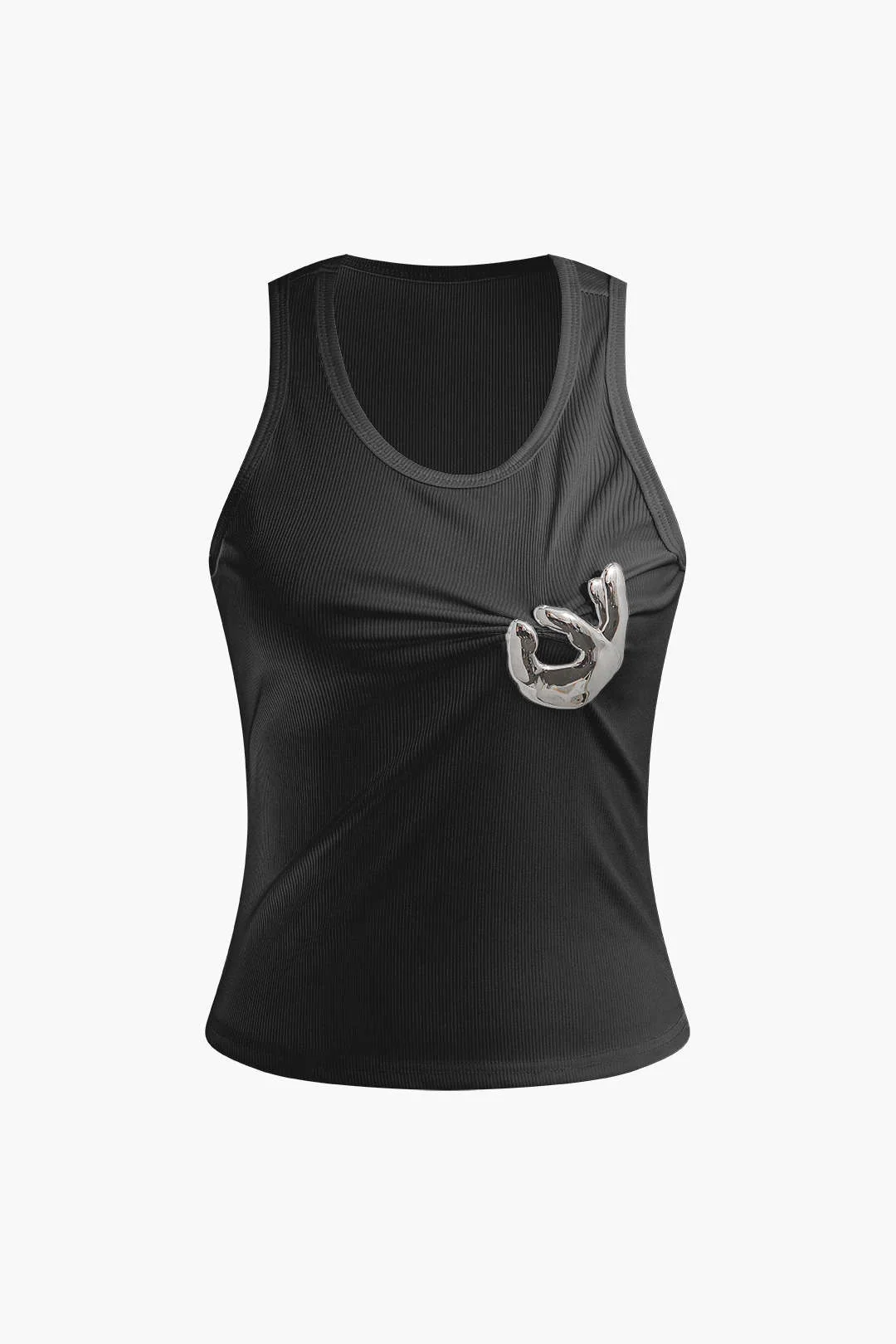 Embellished Ruched Tank Top - Image 5