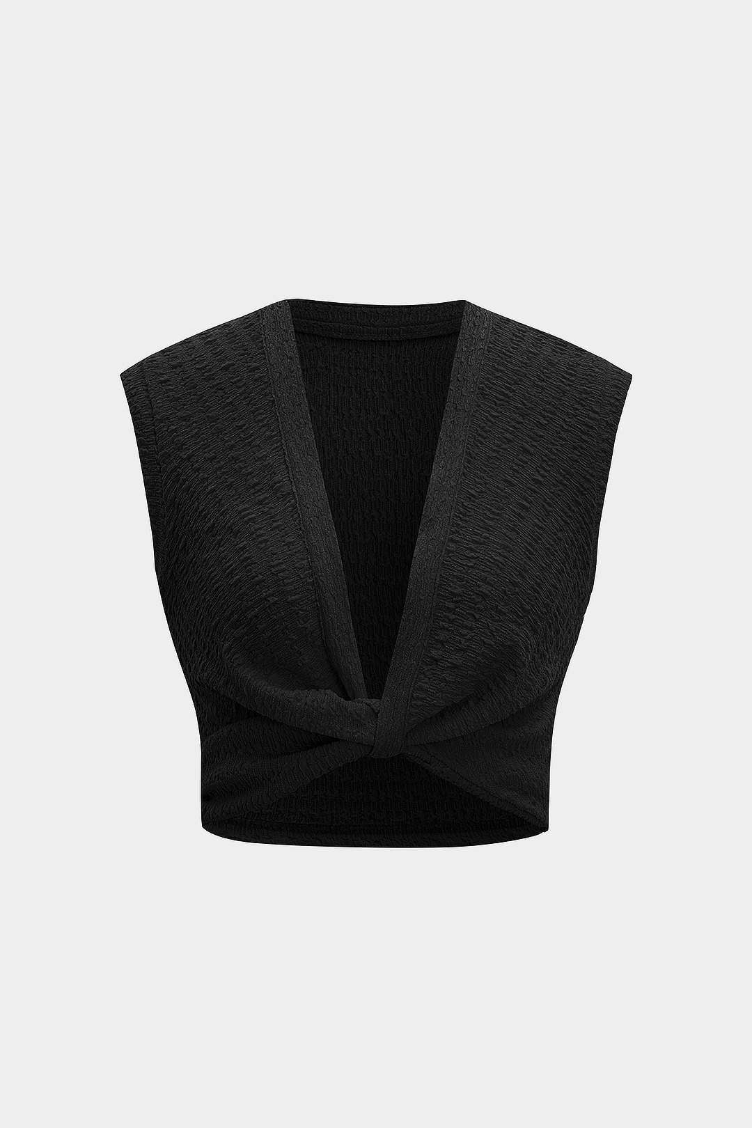 Twist Knot V-Neck Tank Top - Image 21