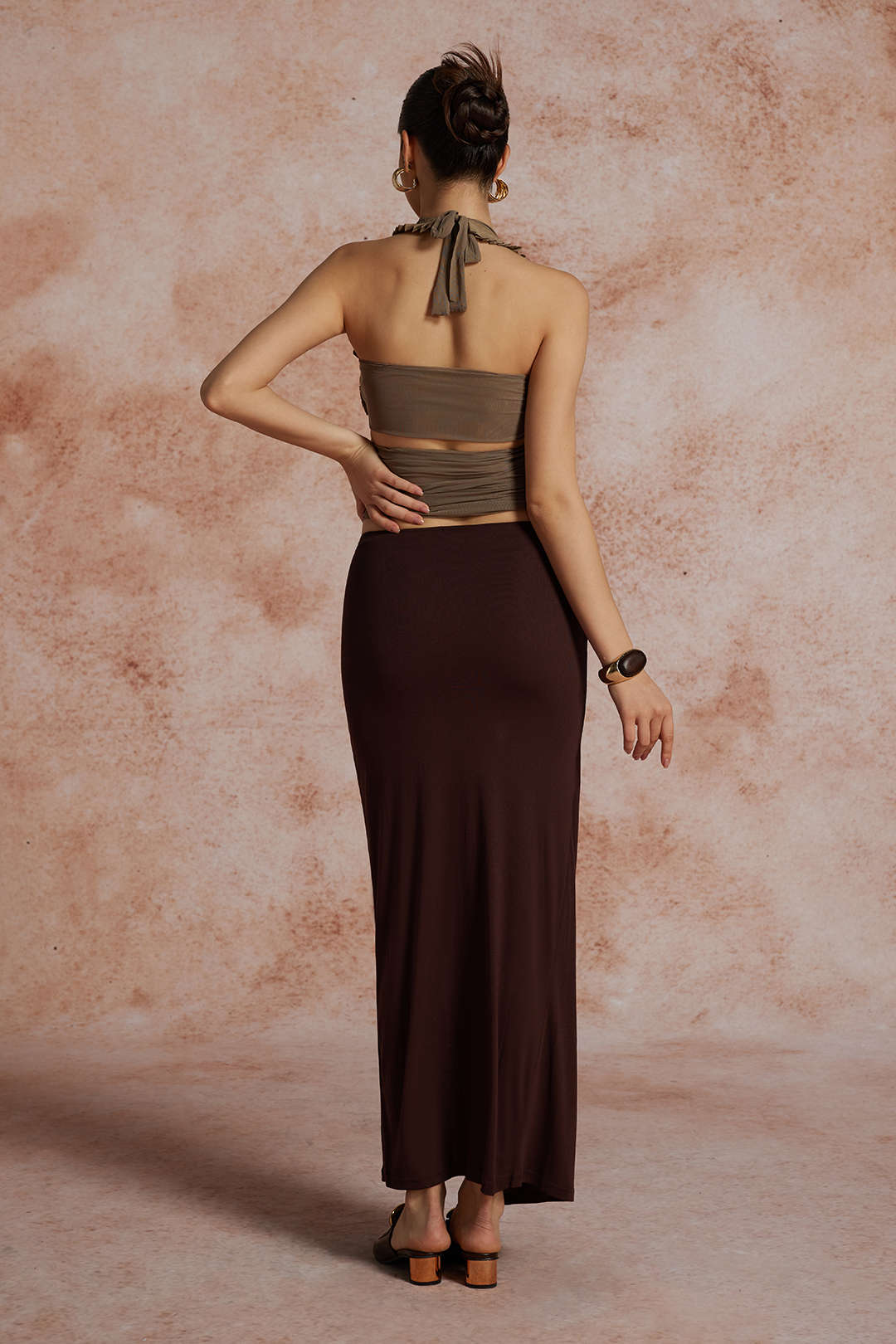Pleated Mesh Halter Tank Top - Image 16