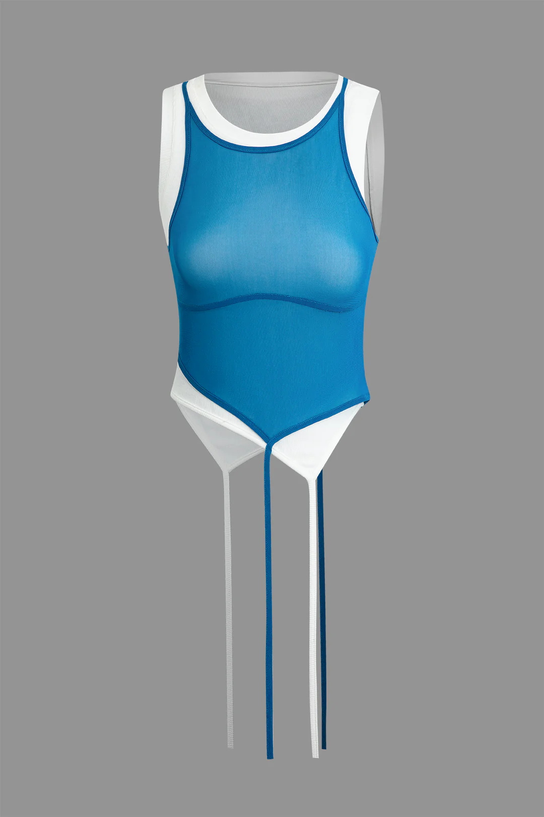 Contrast Asymmetrical Tank Top - Image 2