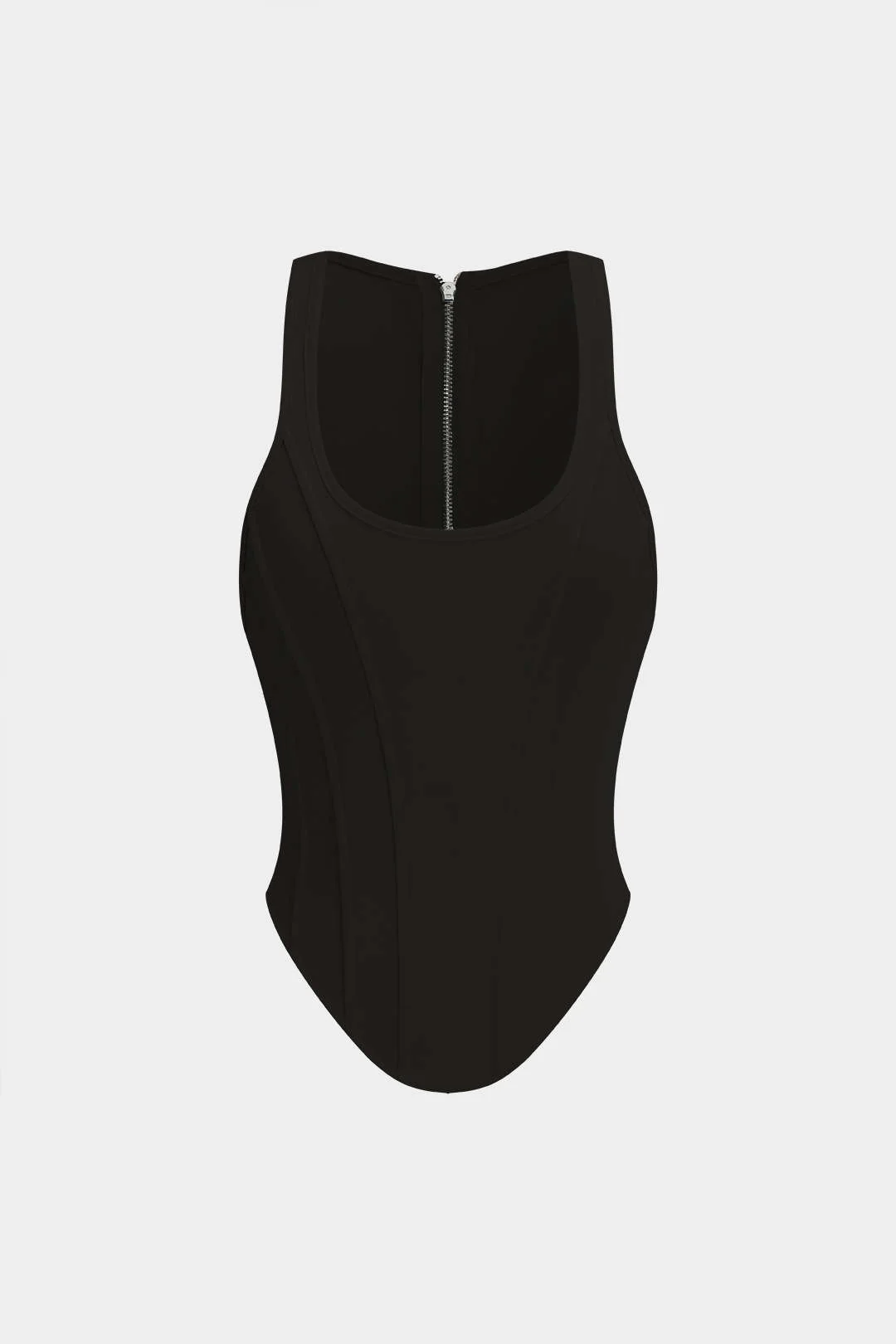 Zipper Tie-Up Corset Waist Tank Top - Image 11