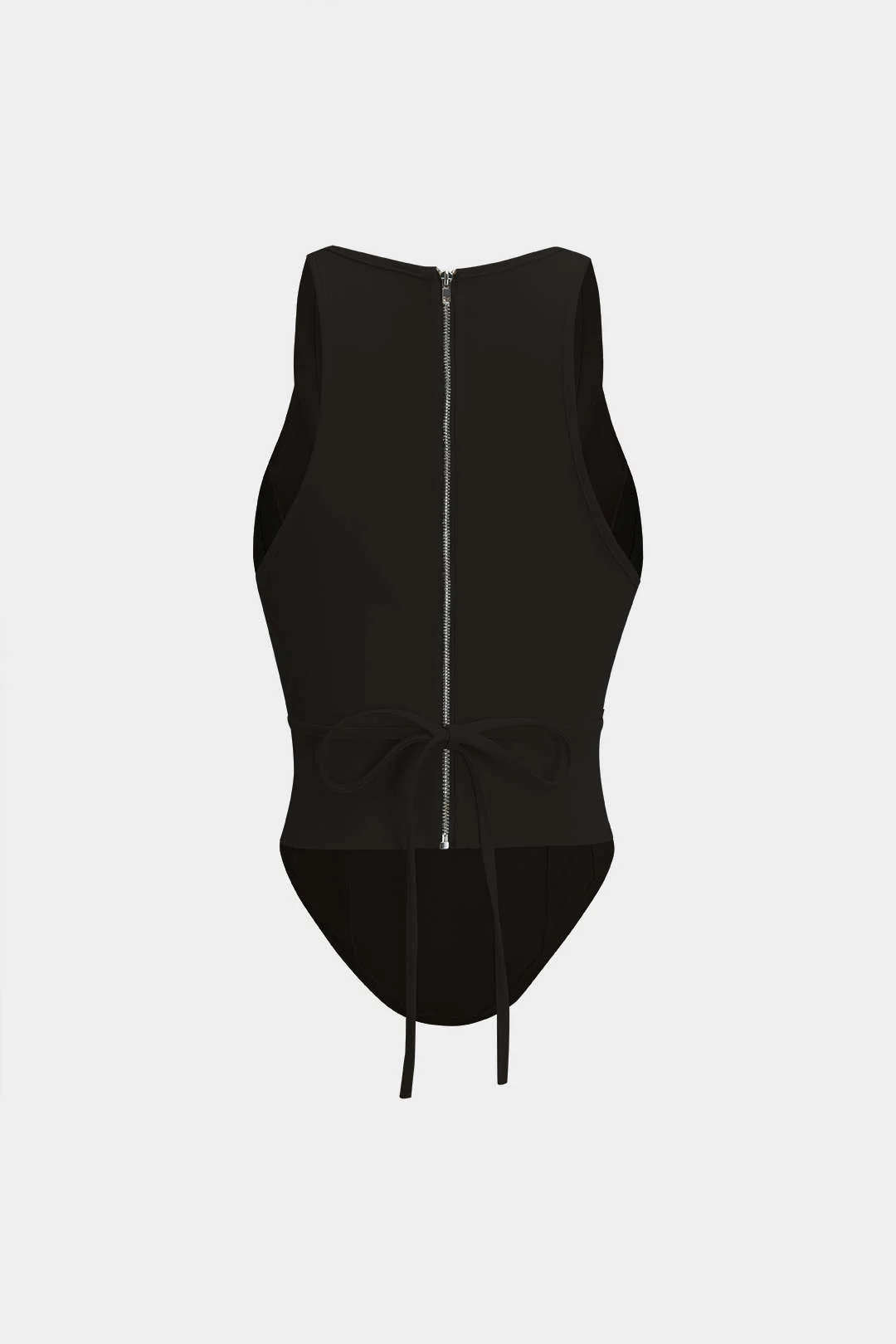 Zipper Tie-Up Corset Waist Tank Top - Image 12