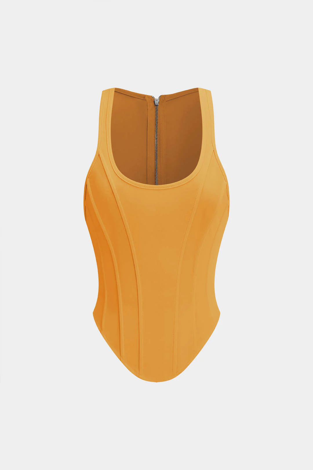 Zipper Tie-Up Corset Waist Tank Top - Image 17